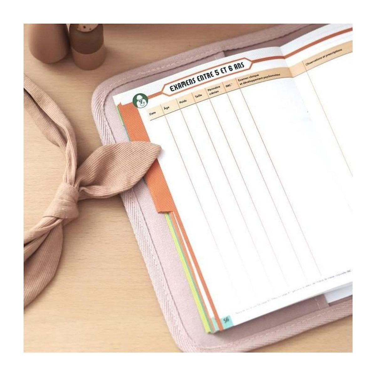 BEABA BEABA, Protege carnet de santé canvas rose poudré