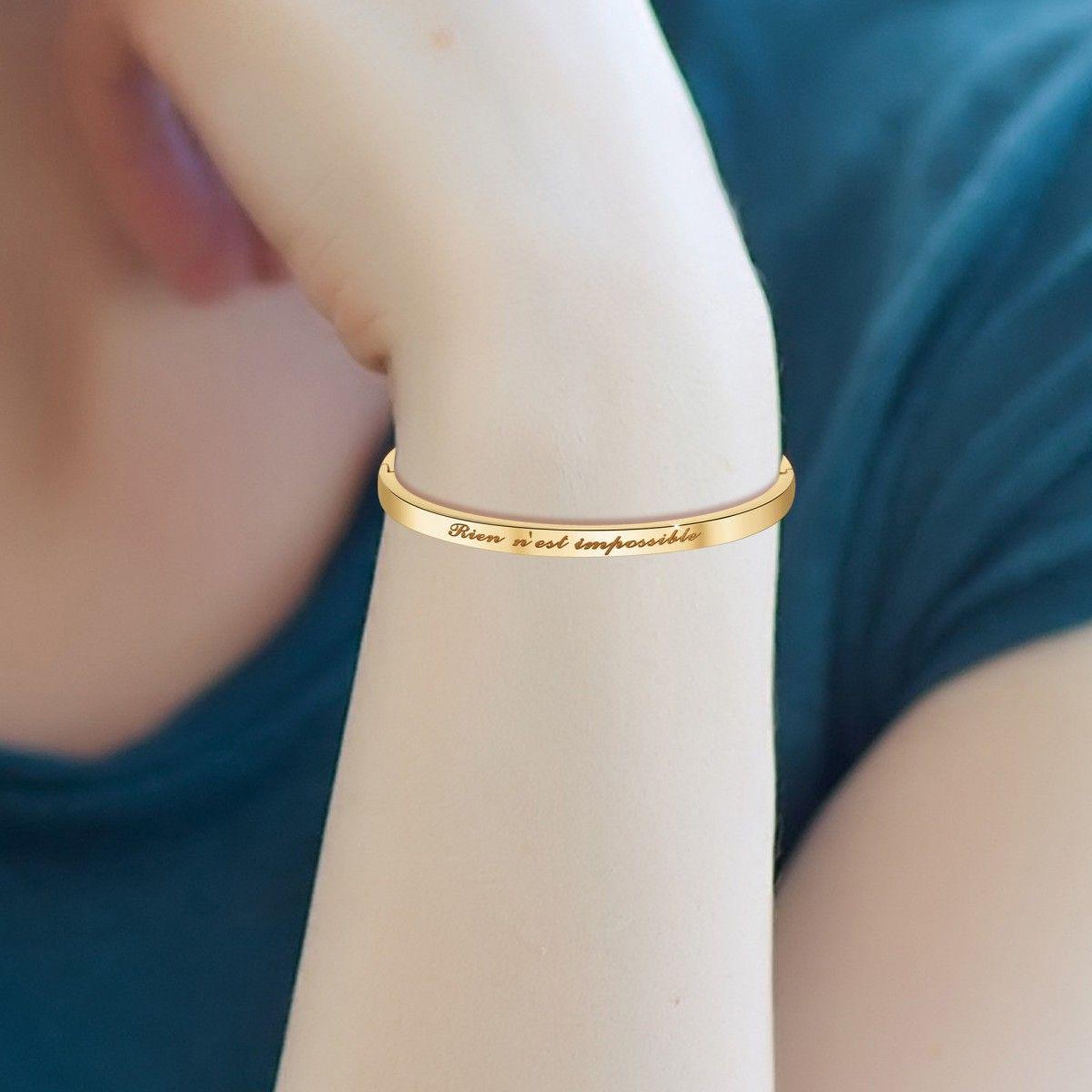 Voir la diapositive 2 : SC CRYSTAL Rien n'est impossible - Bracelet SC Crystal en Acier Finement doré