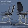Voir la diapositive 6 : HOMCOM Vélo d'appartement semi-allongé magnétique écran LCD multifonction selle dossier résistance réglable acier ABS gris noir
