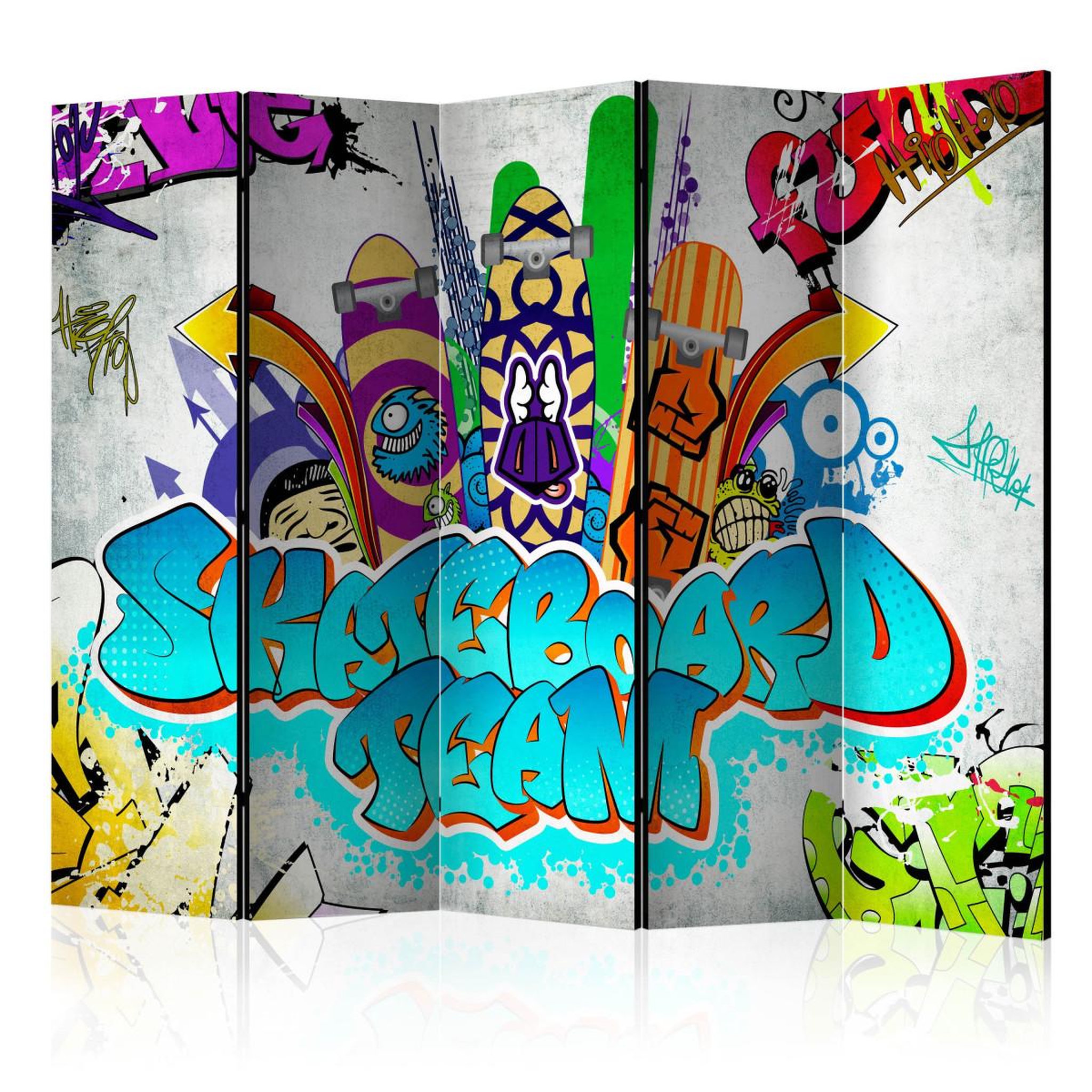Paris Prix Paravent 5 volets  skateboard team  172x225cm