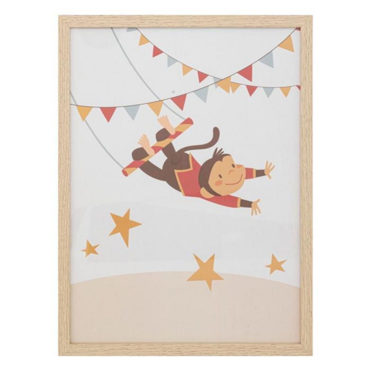 Atmosphera Kids Lot de 3 Cadres Déco Enfant  Cirque  40cm Beige