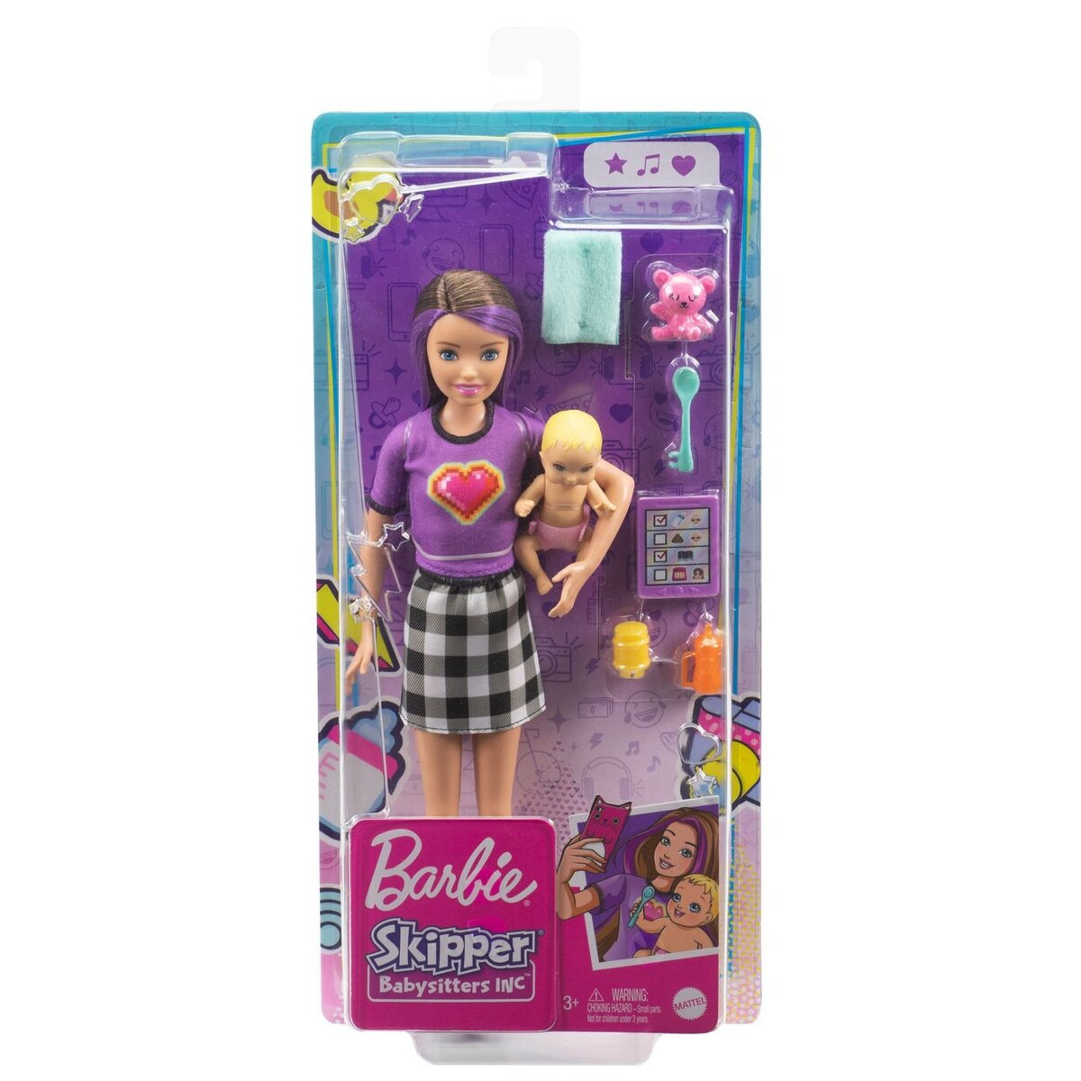 BARBIE Barbie - Coffret Skipper Baby-Sitter brune