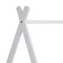Voir la diapositive 5 : HomeStyle4U Lit enfant Tipi 90x200 Blanc avec Sommier à Lattes Tiroir 2 tiroirs et Tissu de Tente Gris étoilé