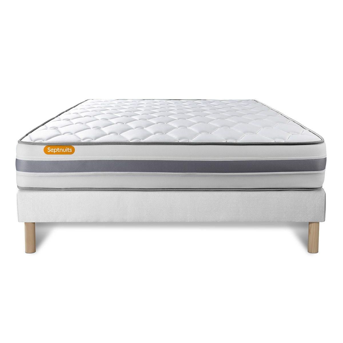 SEPTNUITS Matelas + sommier Memo Spring Ressorts ensachés 3 zones de confort MAXI épaisseur
