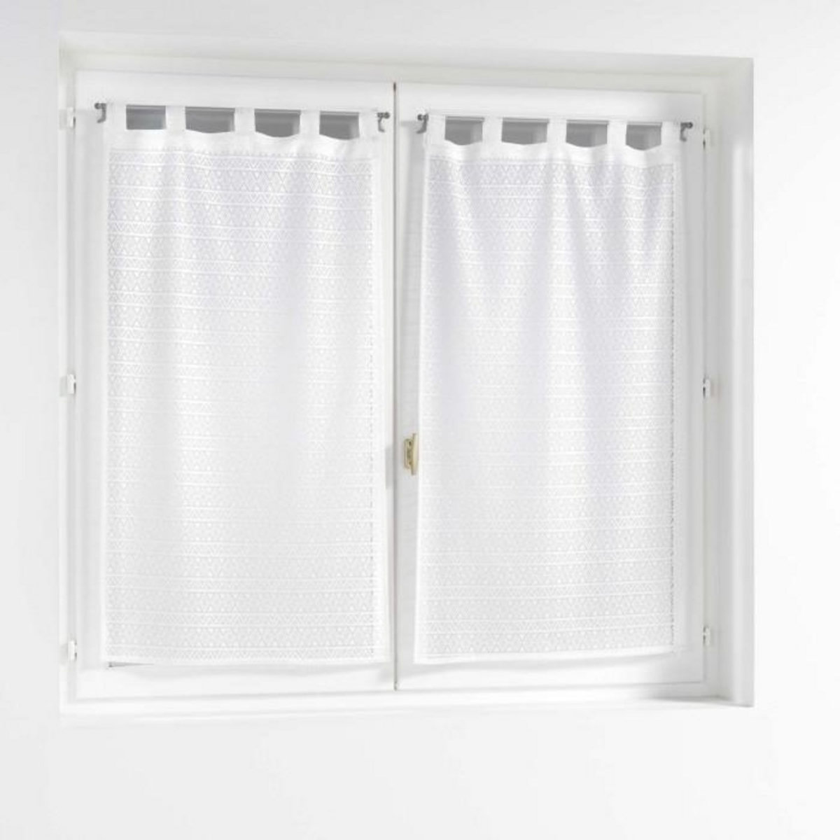 Paris Prix Paire de Voilages Maille  Naomie  60x90cm Blanc