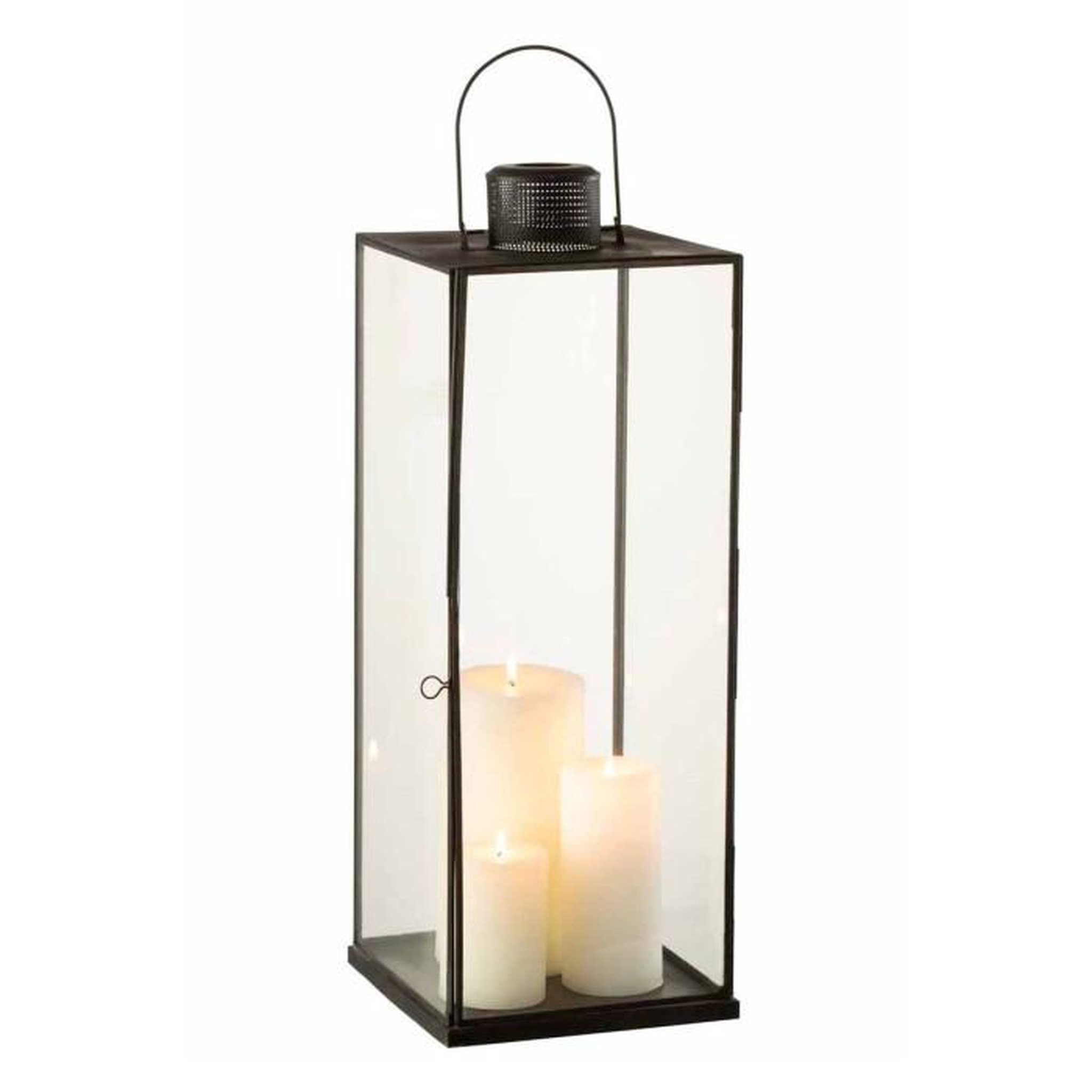 Voir la diapositive 3 : Paris Prix Lanterne Design en Verre  Filona  50cm Bronze