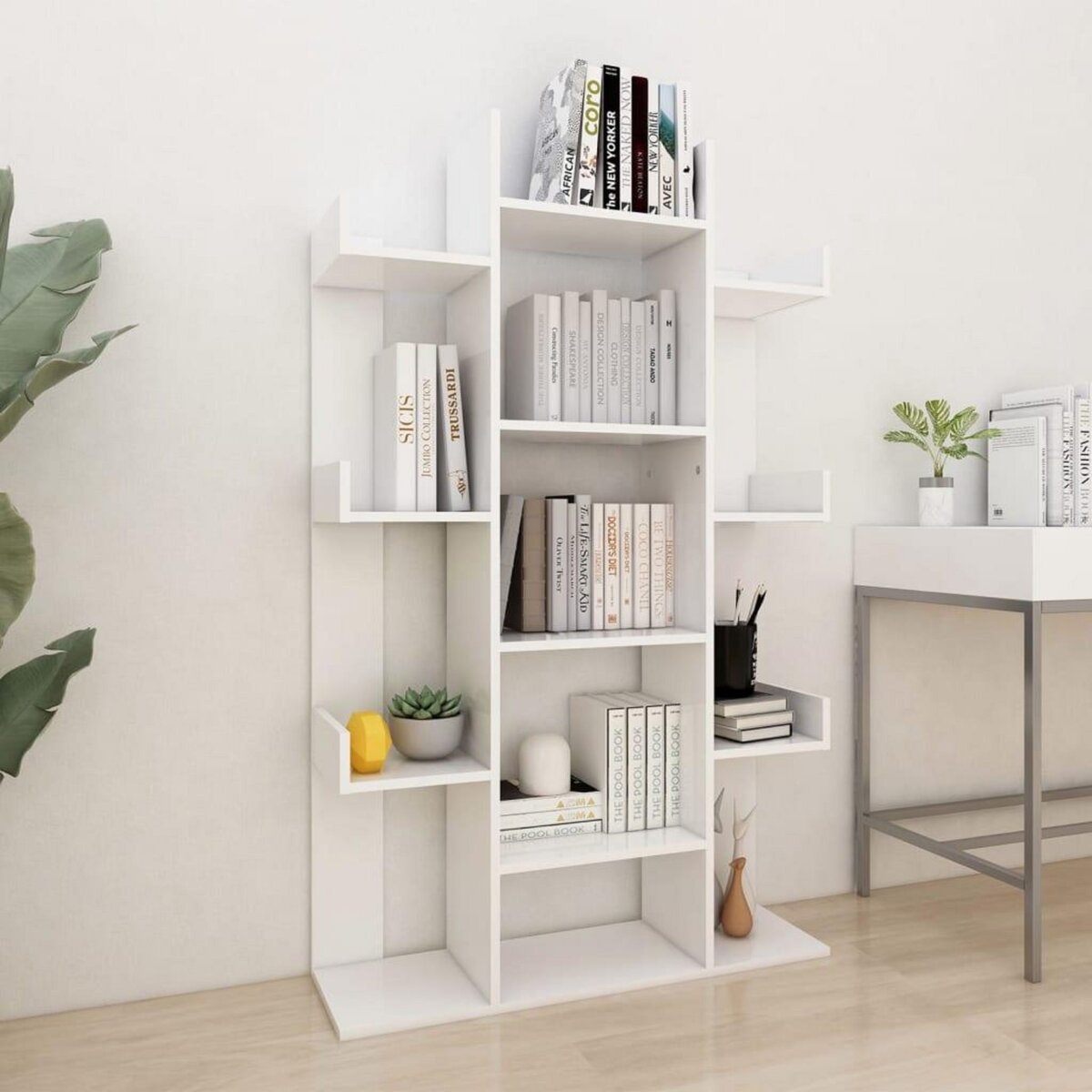 VIDAXL Bibliotheque Blanc 86x25,5x140 cm Bois d'ingenierie