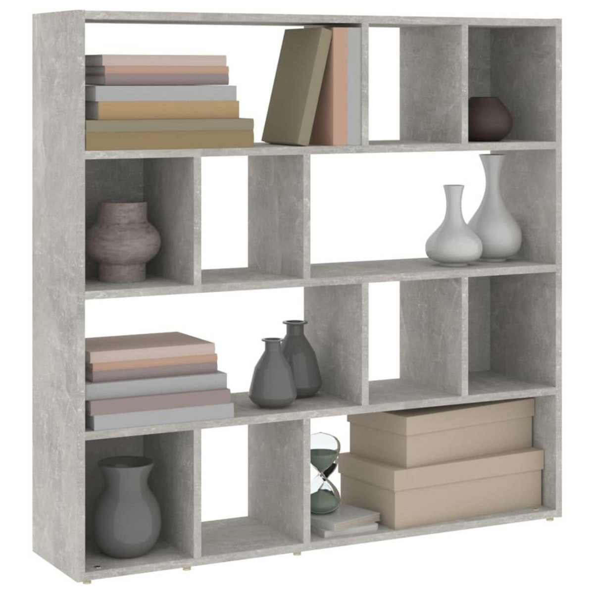 VIDAXL Bibliotheque/Separateur de piece Gris beton 105x24x102 cm