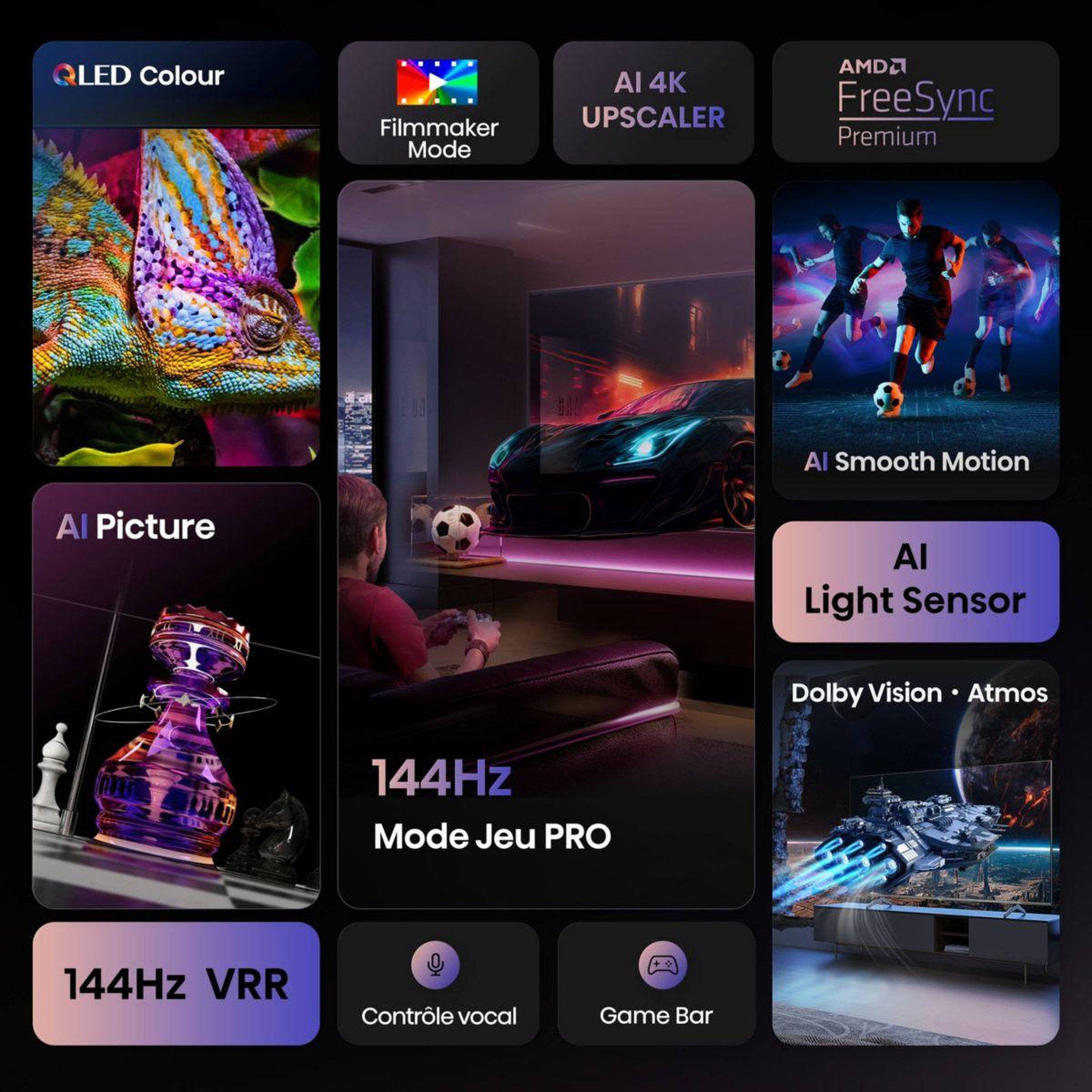 Voir la diapositive 3 : Hisense TV QLED 85E7Q PRO 2025-85 pouces (215cm)