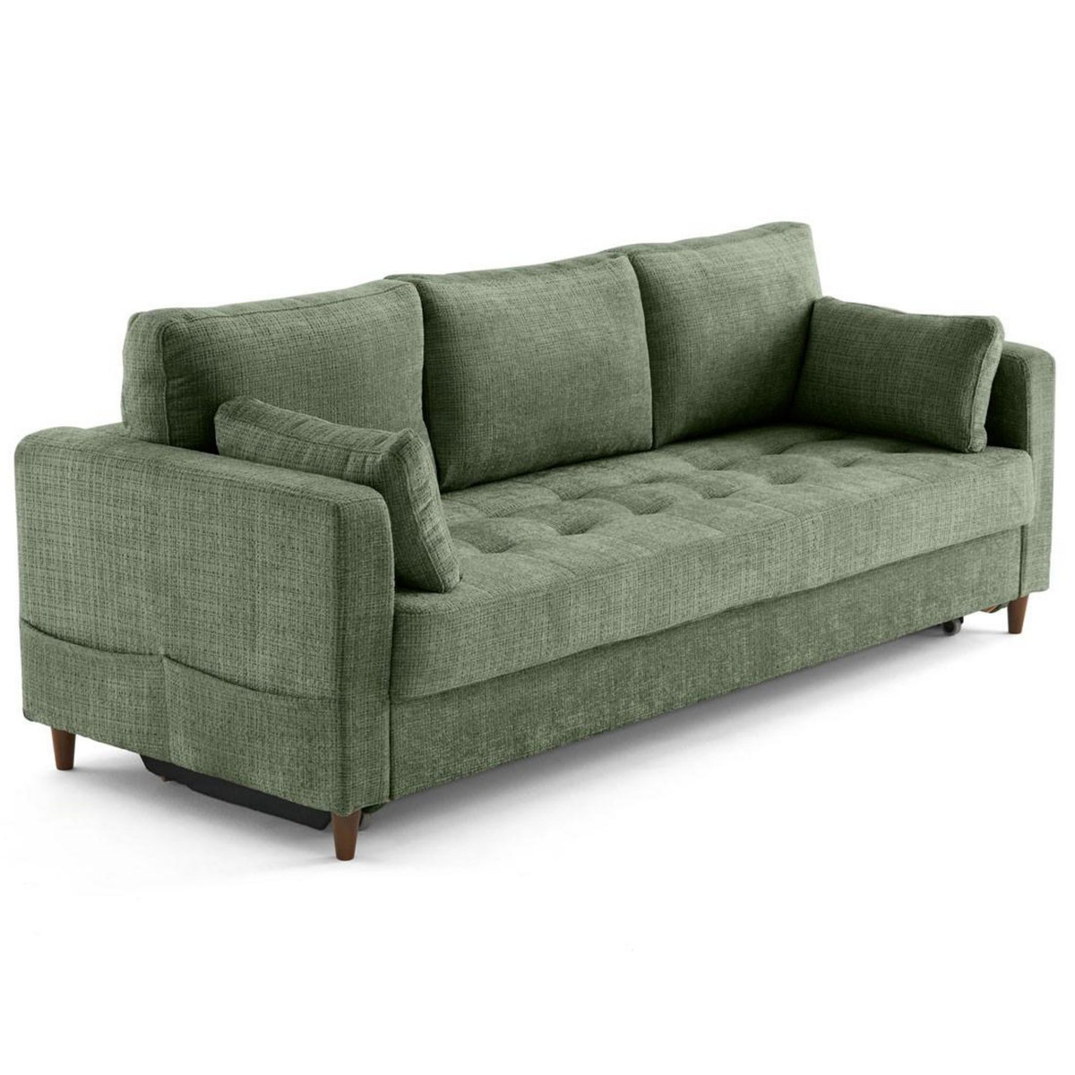 LISA DESIGN Anna - canapé droit 3 places convertible avec poche en velours texturé