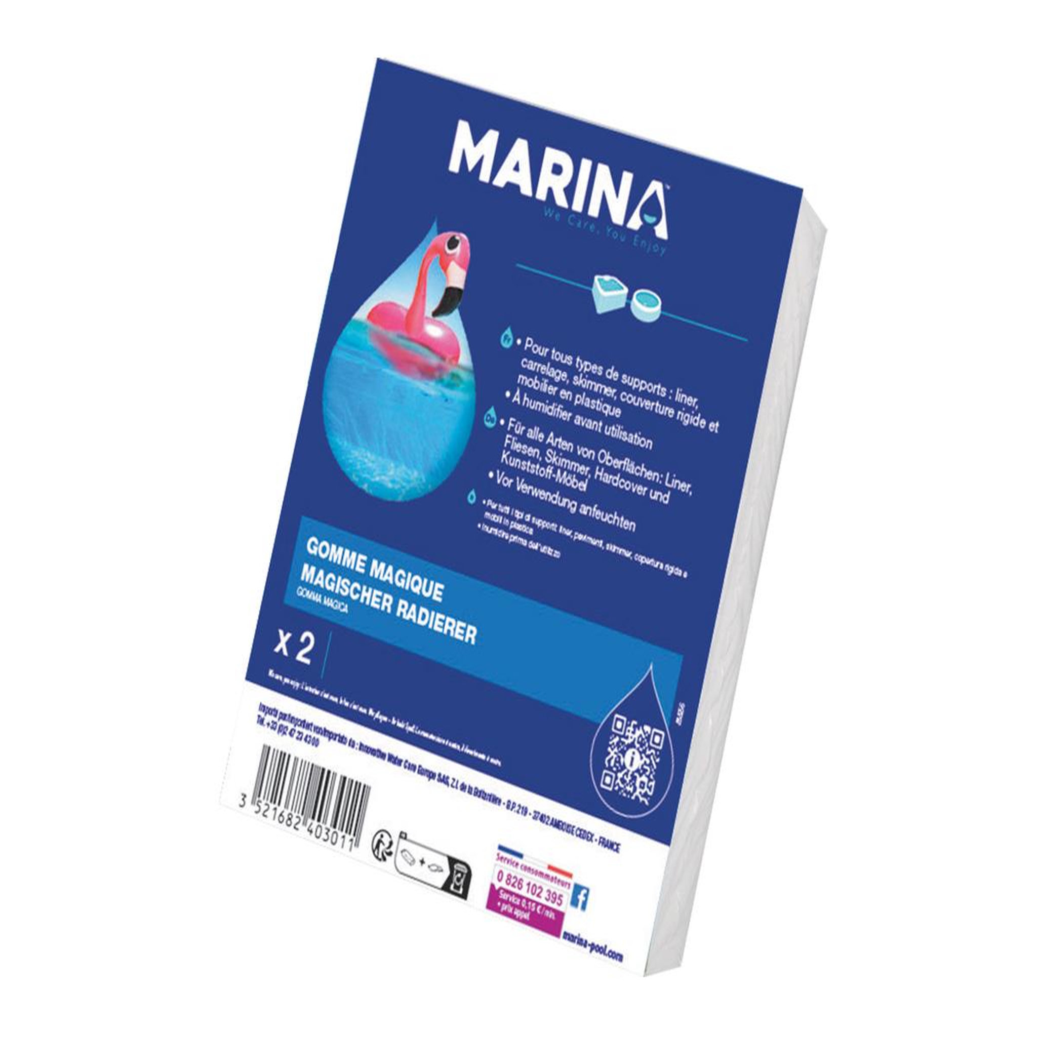 MARINA Lot de 2 gommes magiques pour ligne d'eau - Marina
