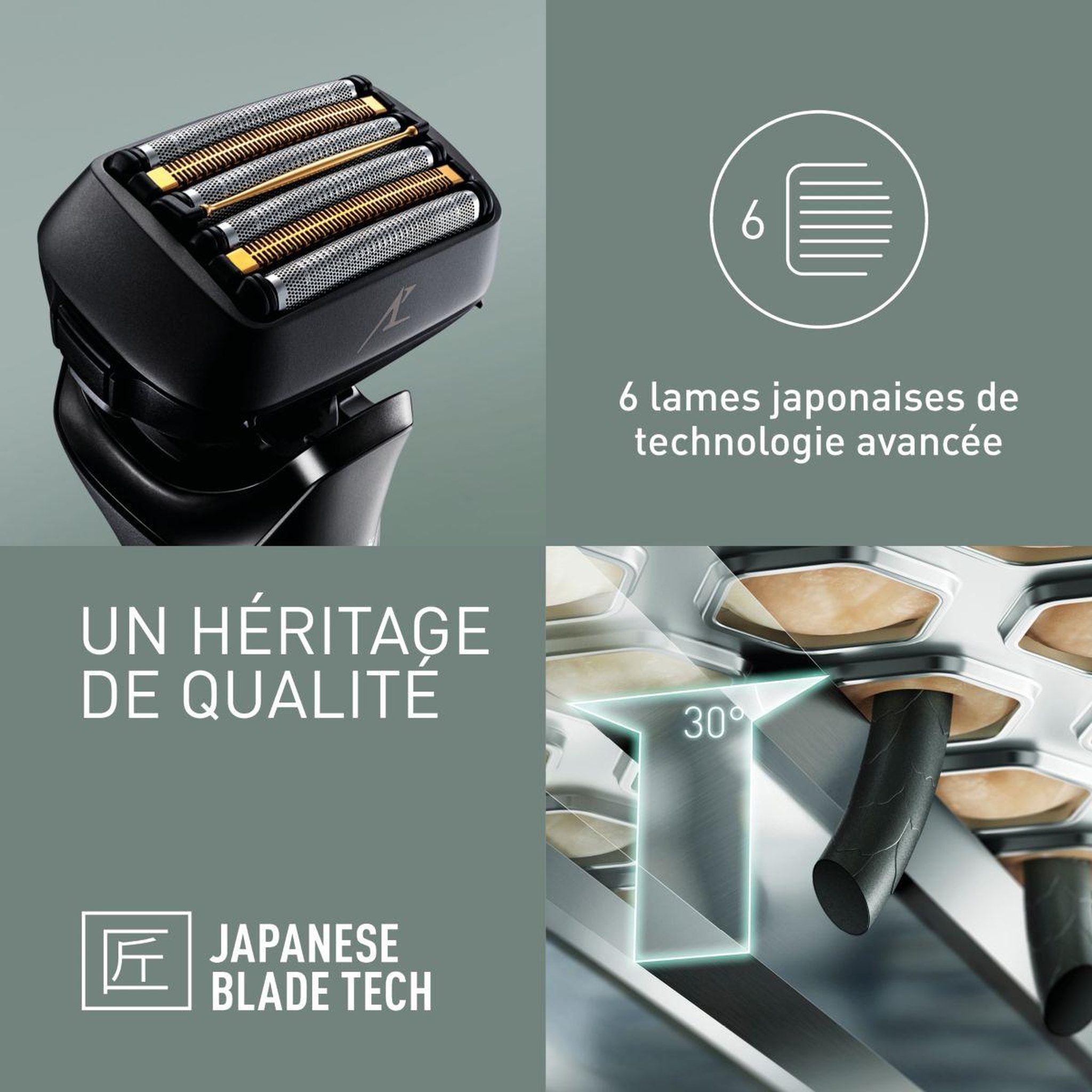 Voir la diapositive 2 : PANASONIC Rasoir électrique 6 lames es-ls6a-k803