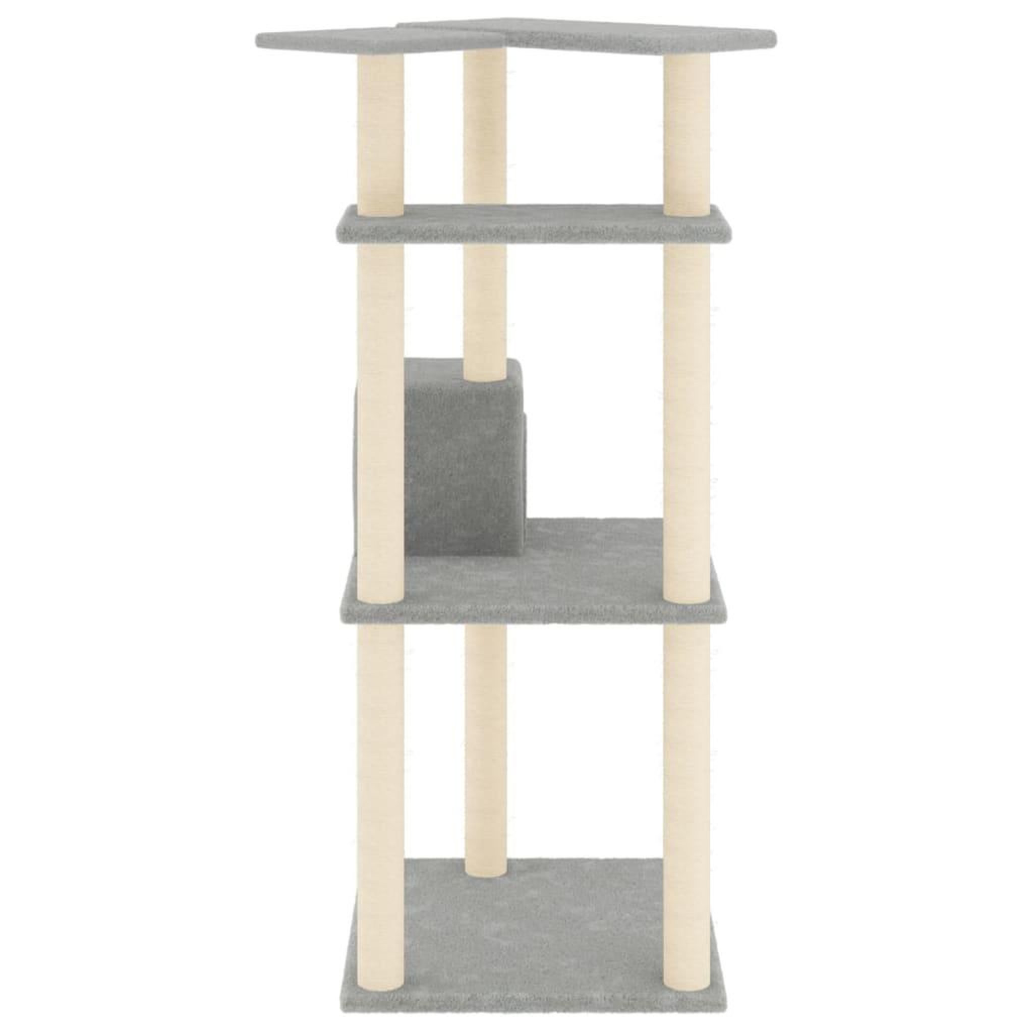 Voir la diapositive 4 : VIDAXL Arbre a chat avec griffoirs en sisal gris clair 123 cm