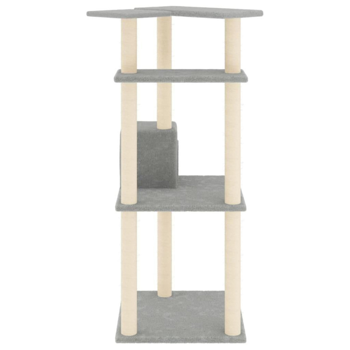 VIDAXL Arbre a chat avec griffoirs en sisal gris clair 123 cm