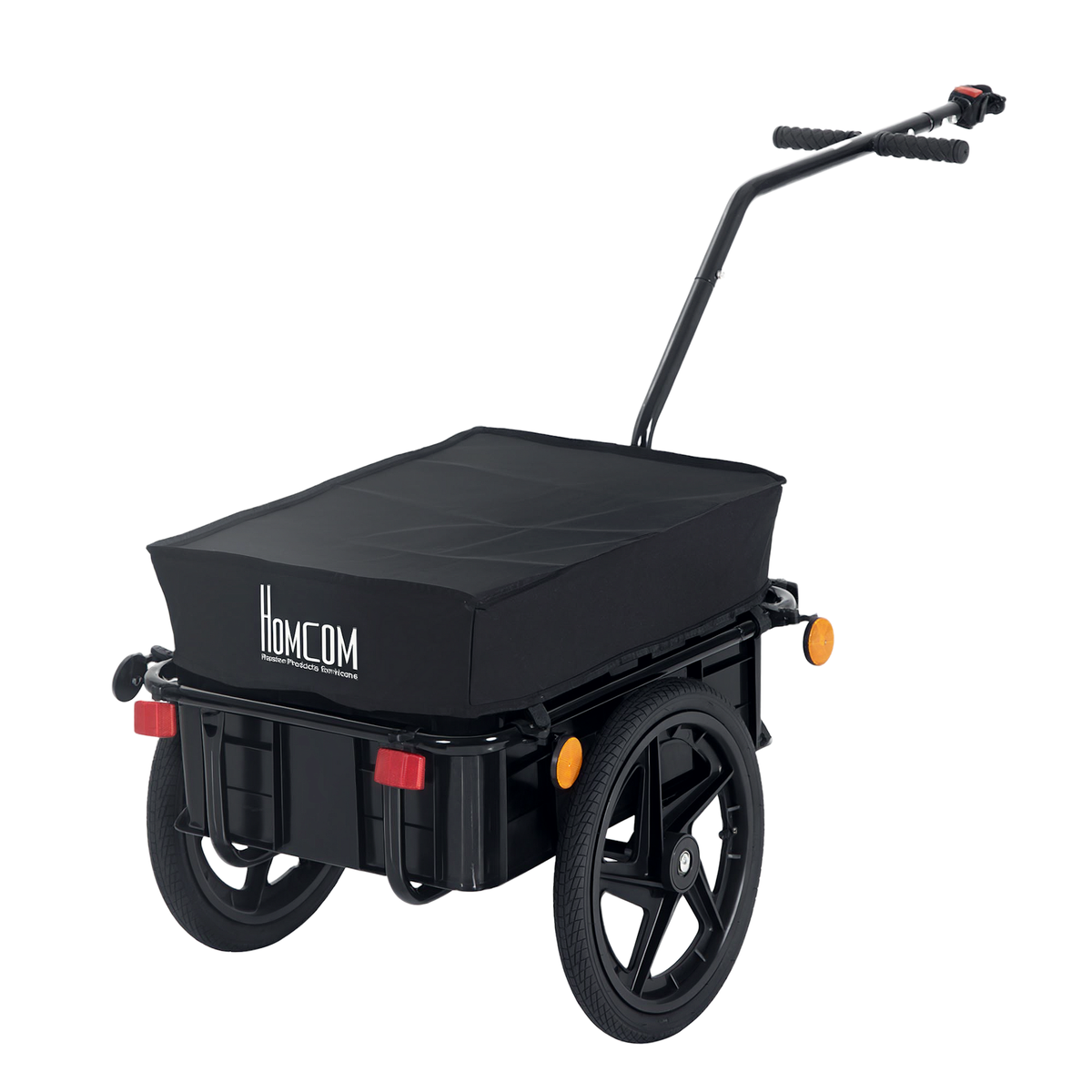 HOMCOM Remorque vélo remorque de transport pour vélo 144L x 59l x 80H cm barre d'attelage universelle acier noir