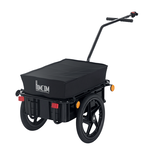 HOMCOM Remorque vélo remorque de transport pour vélo 144L x 59l x 80H cm barre d'attelage universelle acier noir