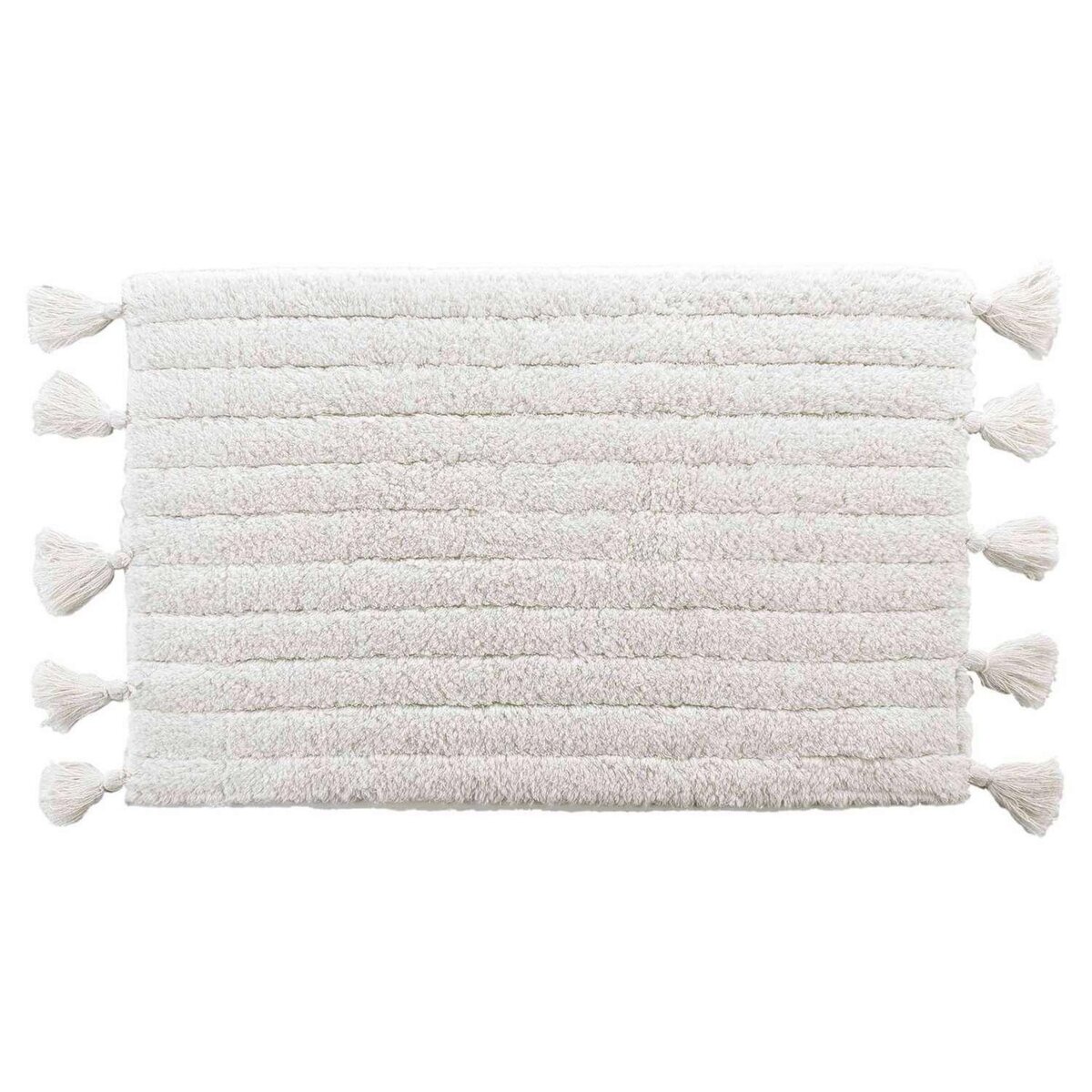 Douceur d'Intérieur Tapis de bain Manteca en coton tufté - 50 x 80 cm - Blanc
