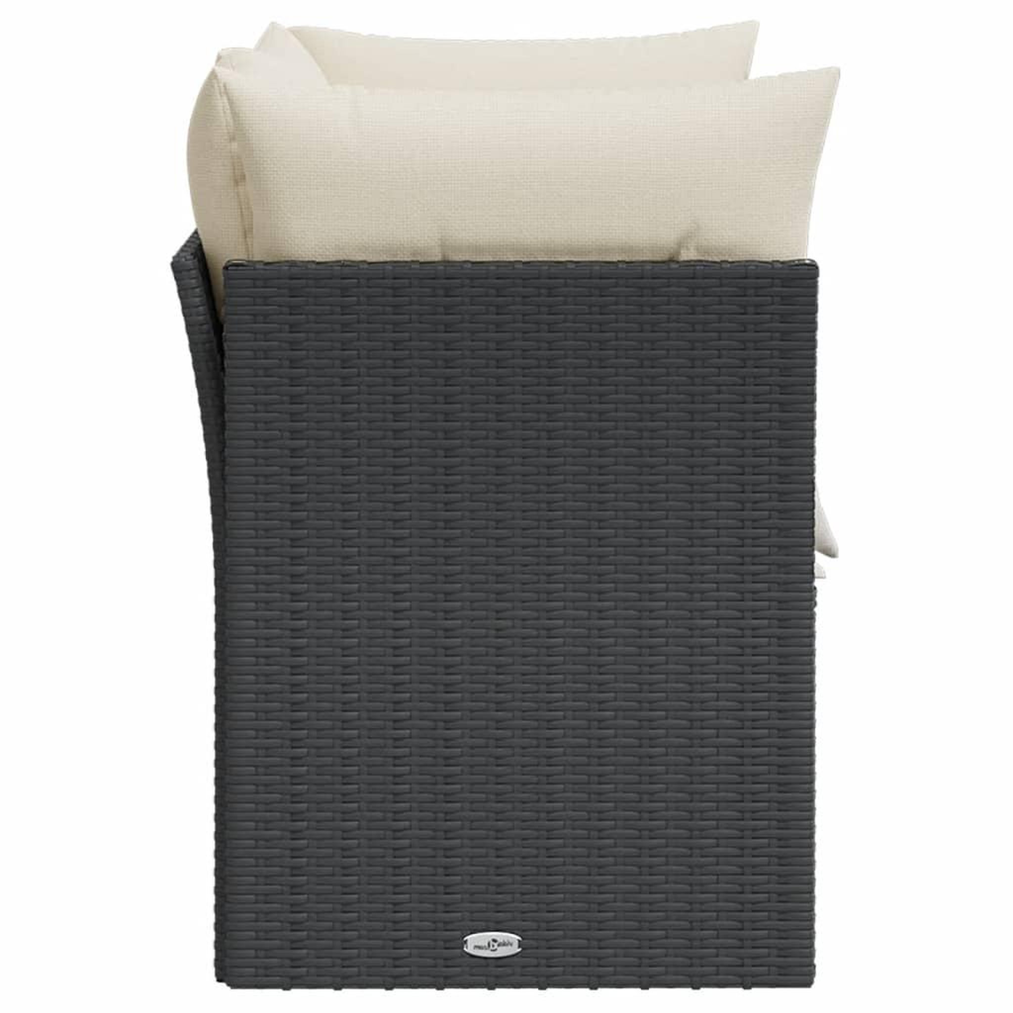 Voir la diapositive 5 : VIDAXL Canape de jardin avec coussins 2 places noir resine tressee