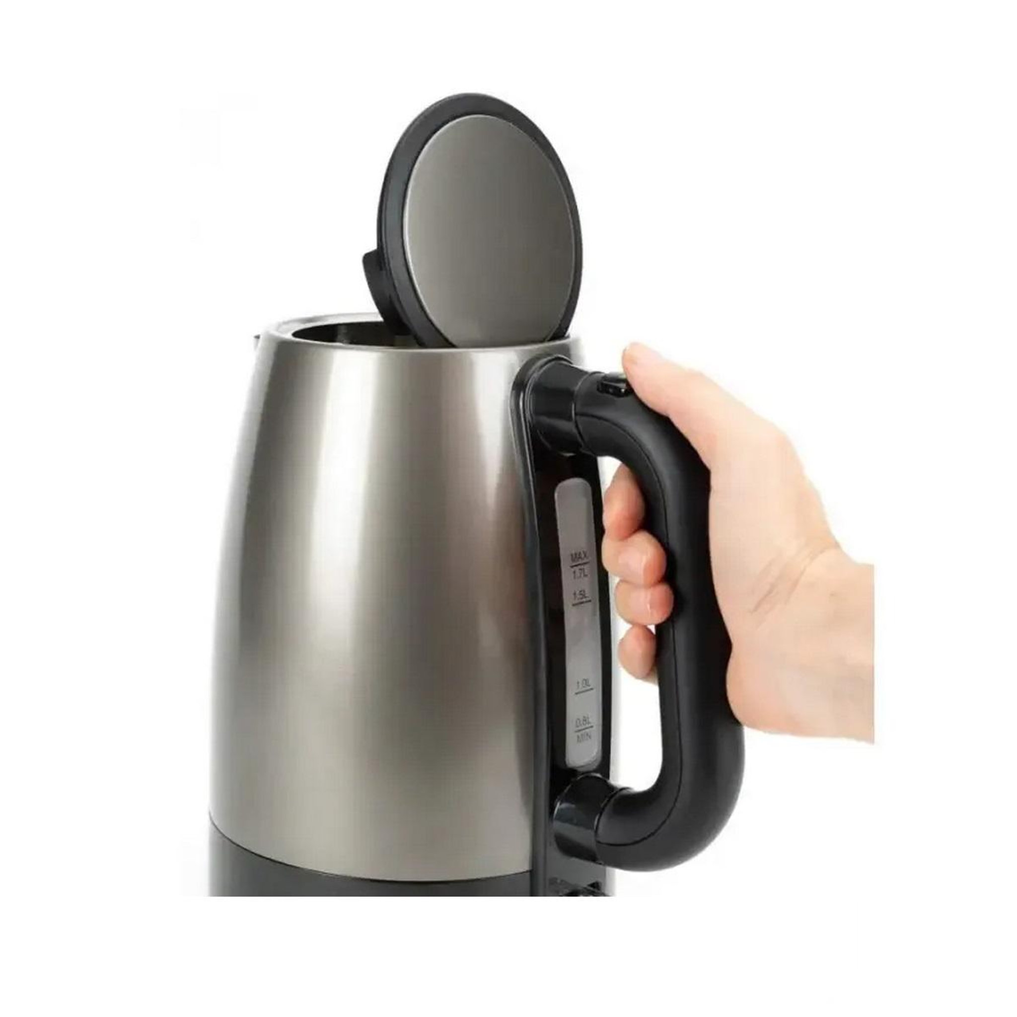 Voir la diapositive 2 : Black et Decker Bouilloire sans fil 1.7l 2200w inox/noir - BXKE2201E