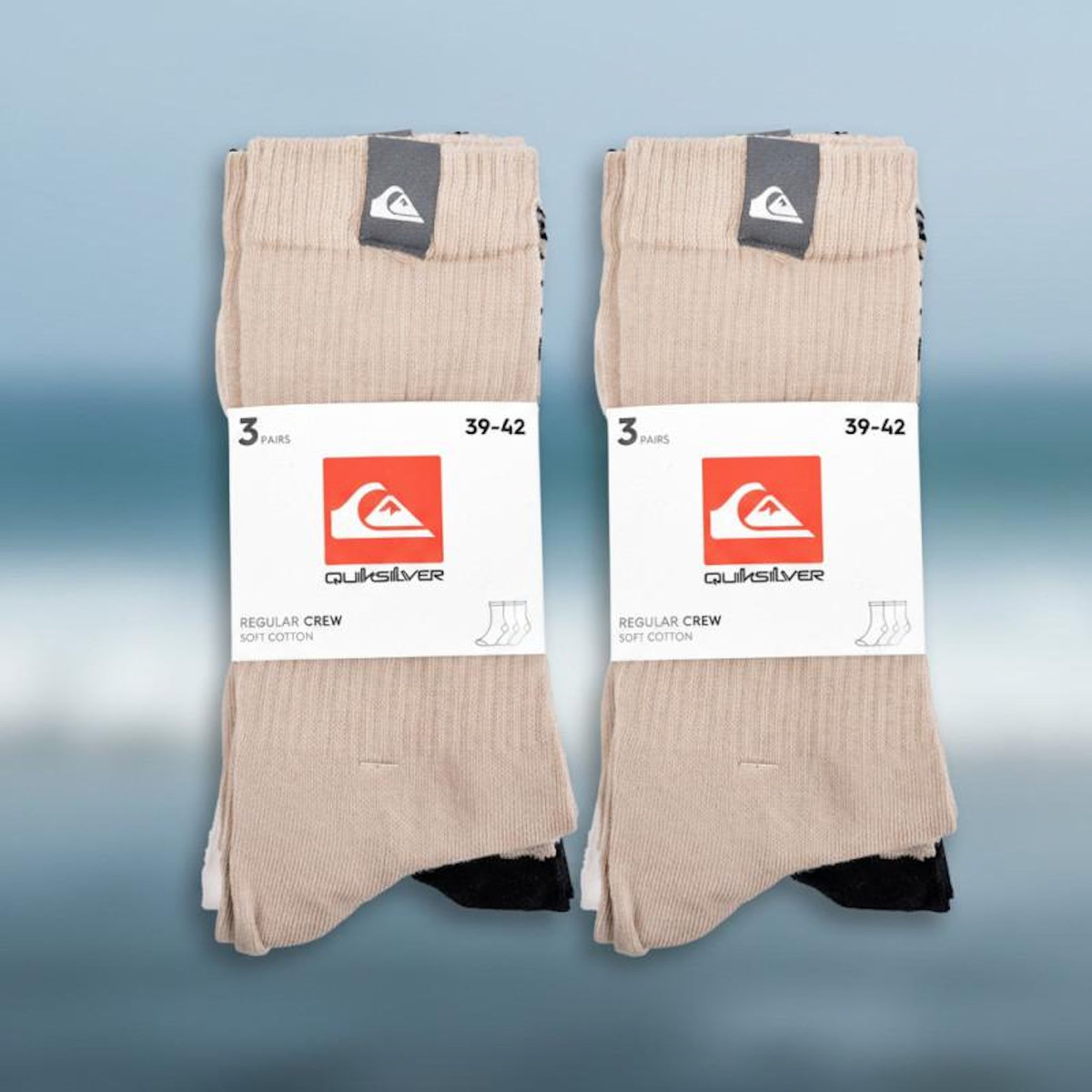 QUIKSILVER Quiksilver Pack de Chaussettes Homme Crew – Lot 6 Paires Regular Lifestyle