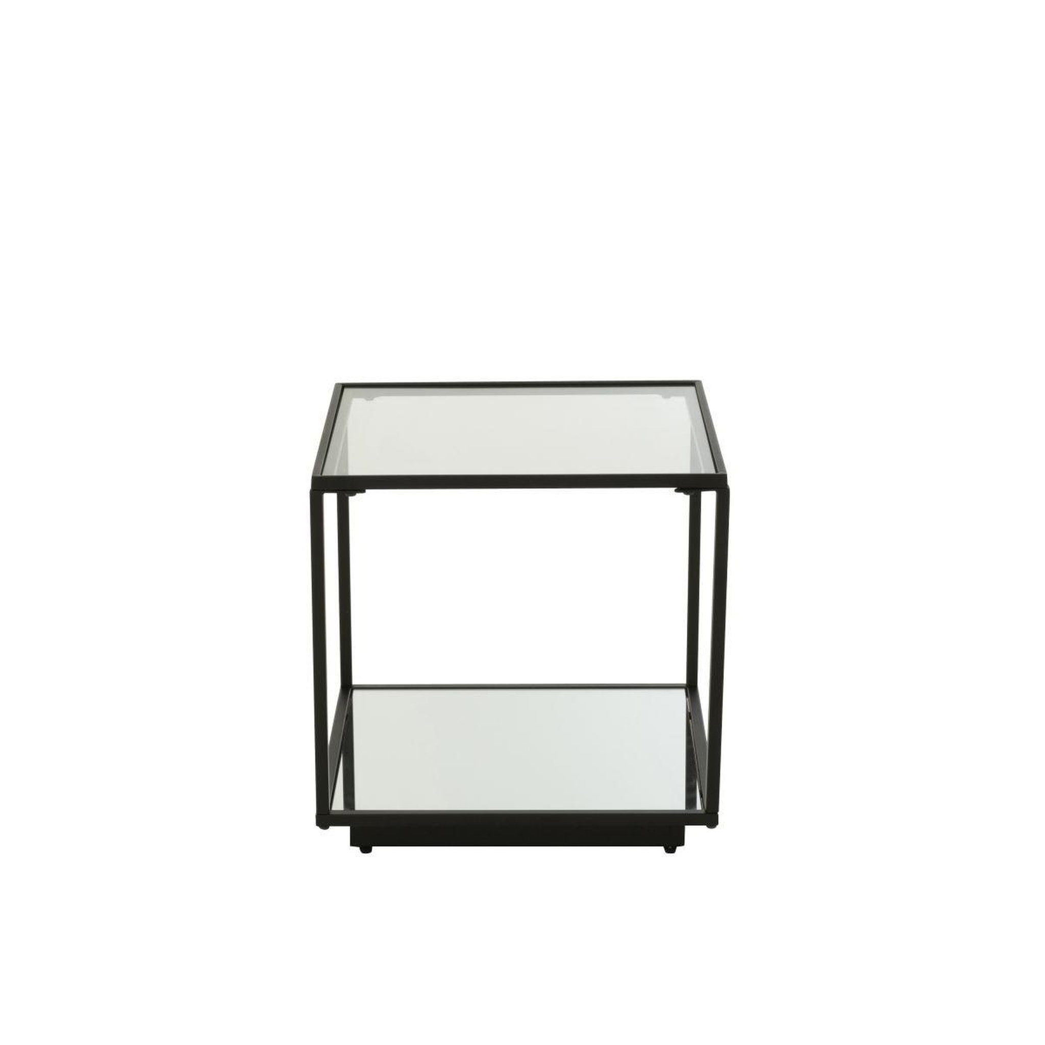 Voir la diapositive 2 : J-LINE Table d'appoint en verre  lorie  50cm noir