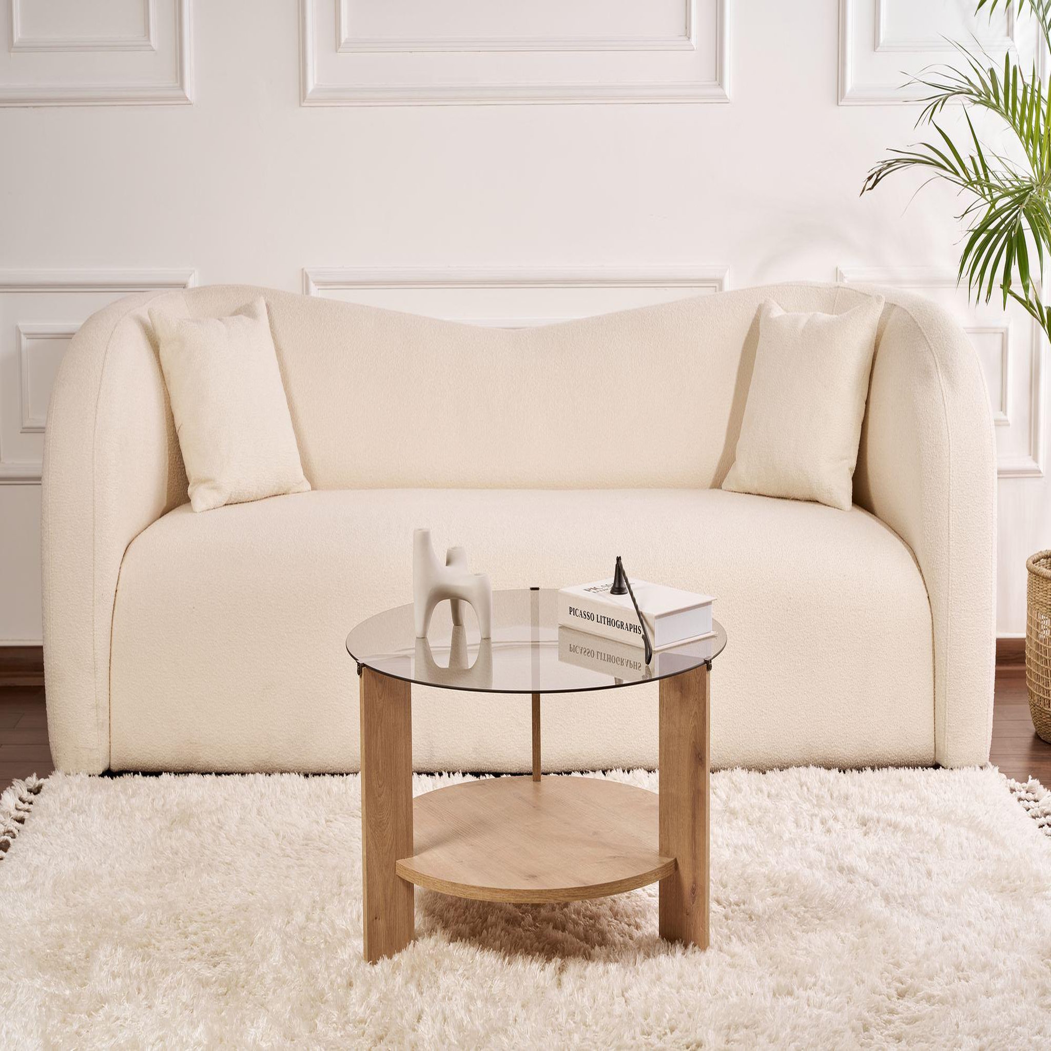 Voir la diapositive 3 : Habitat et Jardin Table basse en bois  clara  - 75 x 75 x 40 cm - chêne saphirfumées
