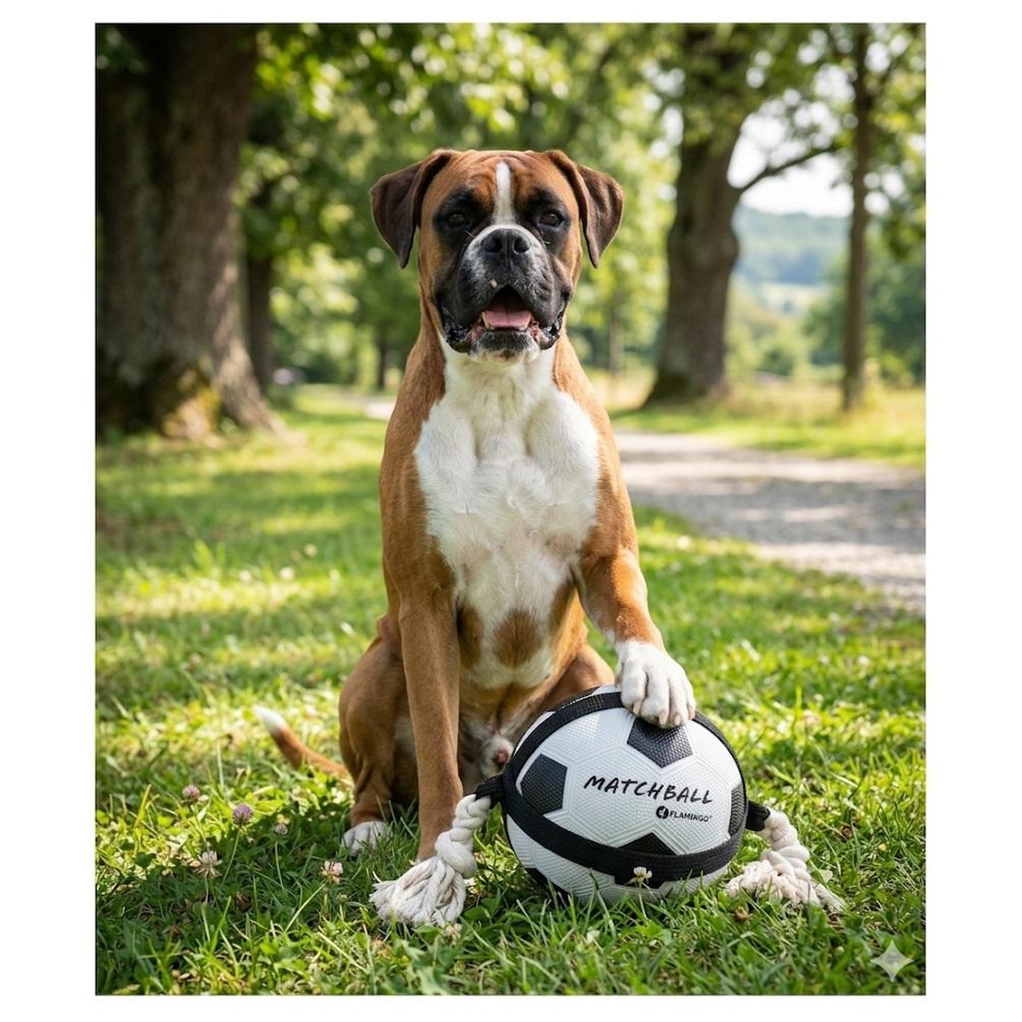 Voir la diapositive 3 : Eden Ballon de football matchball pour chien 20 cm avec corde