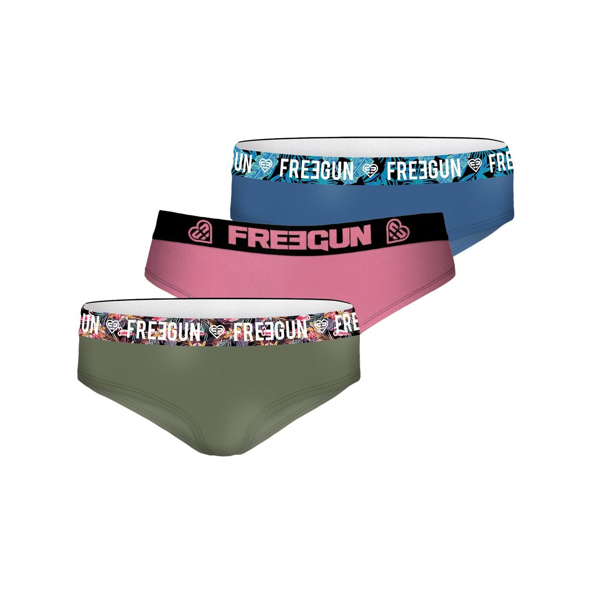 Voir la diapositive 2 : FREEGUN Pack surprise de 3 boxers coton femme