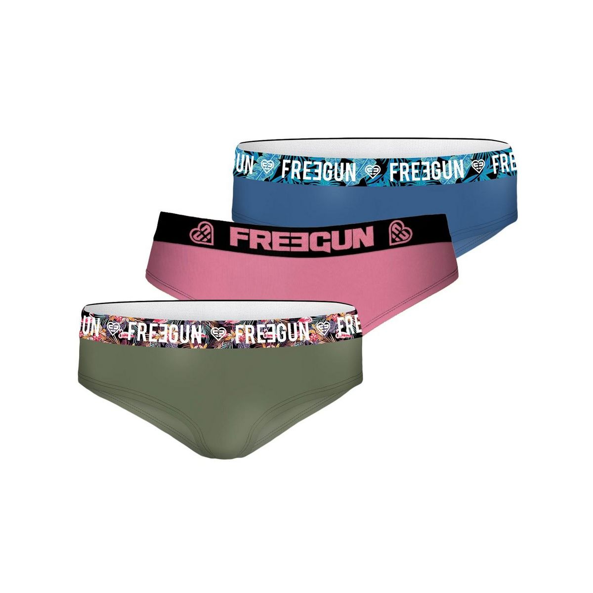 FREEGUN Pack Surprise de 3 Boxers coton femme