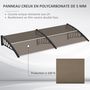 Voir la diapositive 4 : OUTSUNNY Auvent marquise de porte design voûté arrondi dim. 200L x 96l x 27H cm polycarbonate fumé brun PP noir