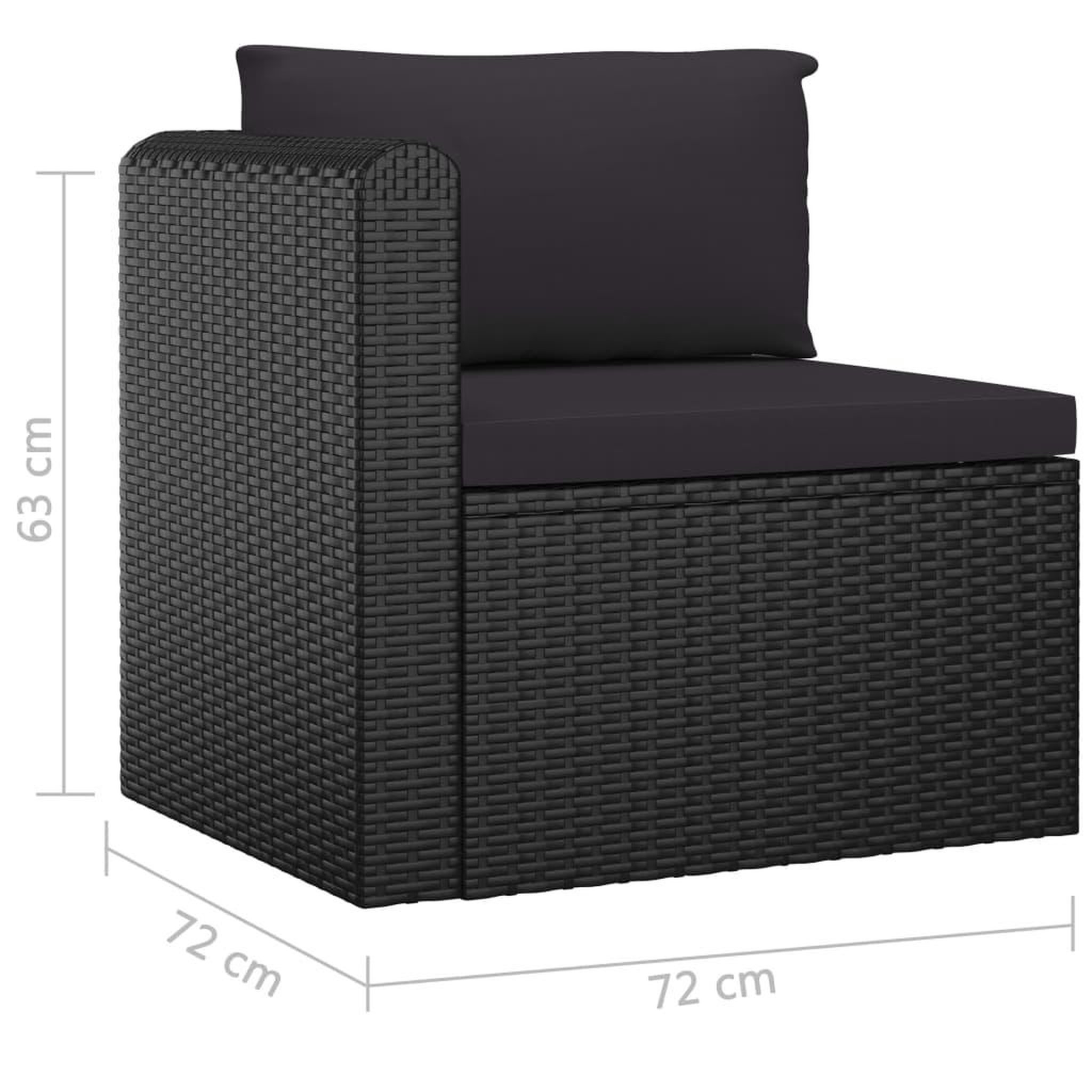 Voir la diapositive 6 : VIDAXL Salon de jardin 9 pcs avec coussins Resine tressee Noir