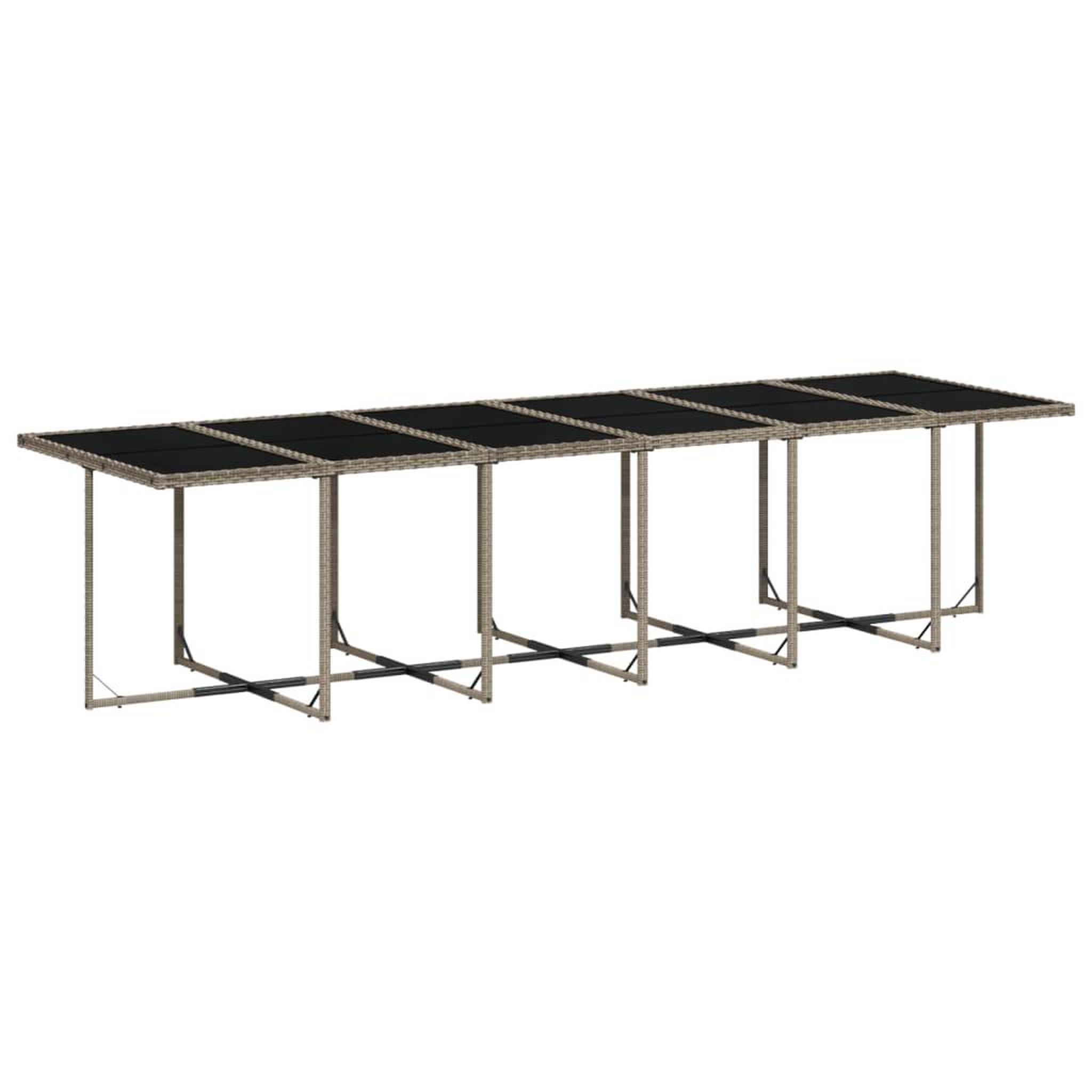 Voir la diapositive 5 : VIDAXL Ensemble a manger de jardin coussins 13 pcs gris resine tressee