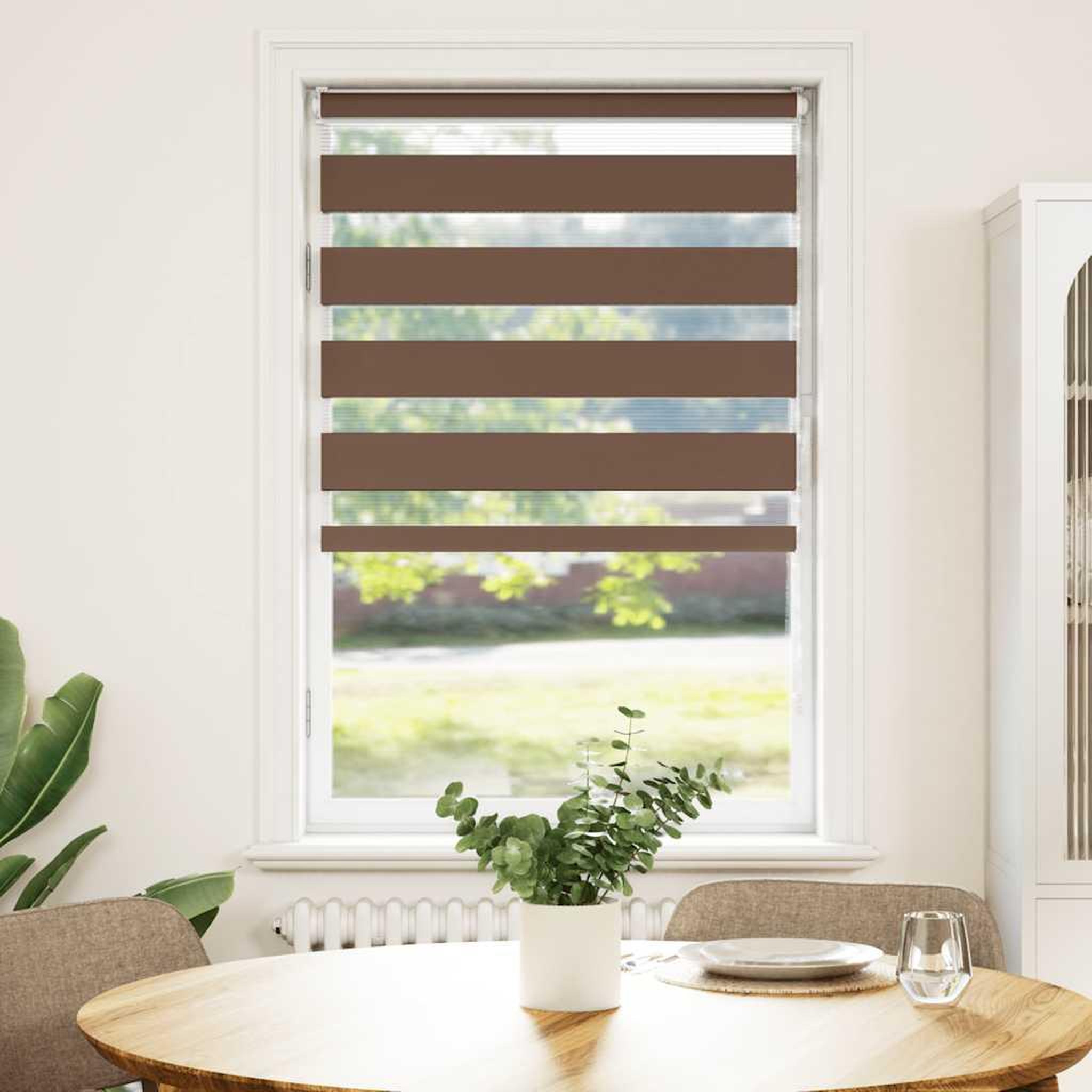 Voir la diapositive 2 : VIDAXL Store zebre marron 80x150 cm largeur du tissu 75,9 cm polyester