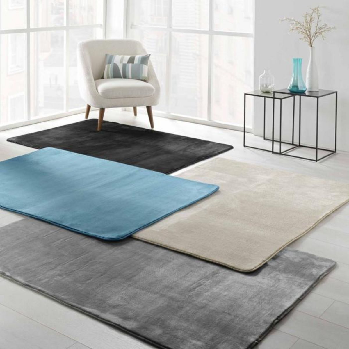 Paris Prix Tapis Uni en Flanelle  Flanou  120x170cm Taupe