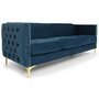 Voir la diapositive 1 : Paris Prix Canapé 3 Places en Velours  Suez  204cm Bleu