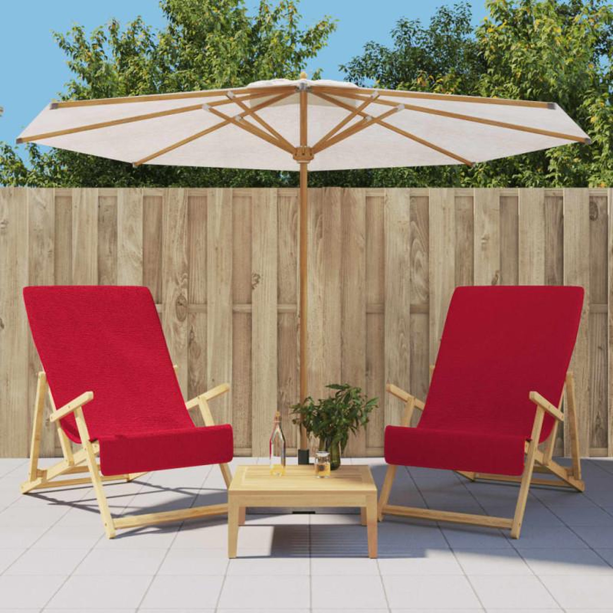 Voir la diapositive 1 : VIDAXL Serviettes de plage 2 pcs bordeaux 60x135 cm tissu 400 GSM