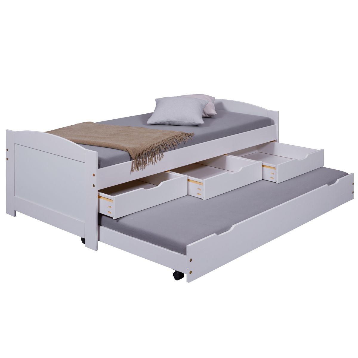 Lit gigogne 2 couchages 90x190 cm + 3 tiroirs ULLI