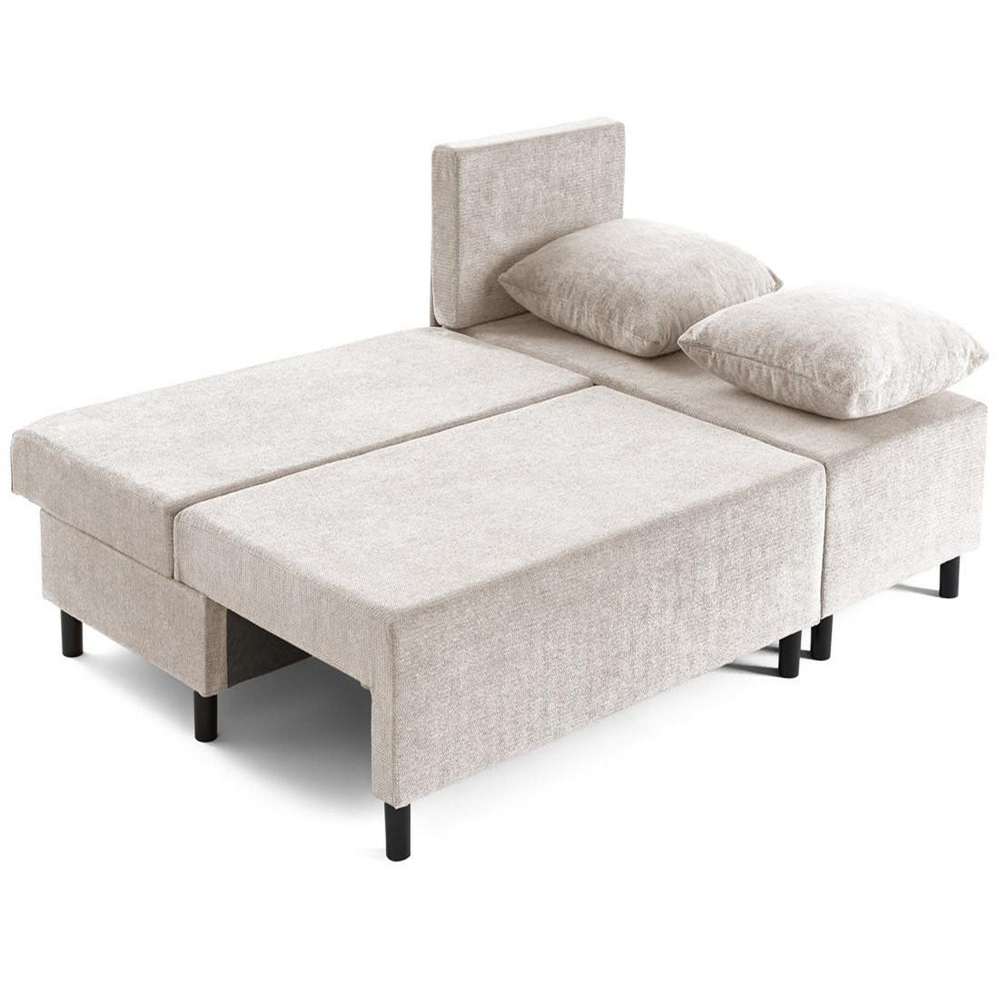 Voir la diapositive 3 : BEST MOBILIER Gloria - canapé d'angle réversible 4 places convertible avec coffre en tissu texturé