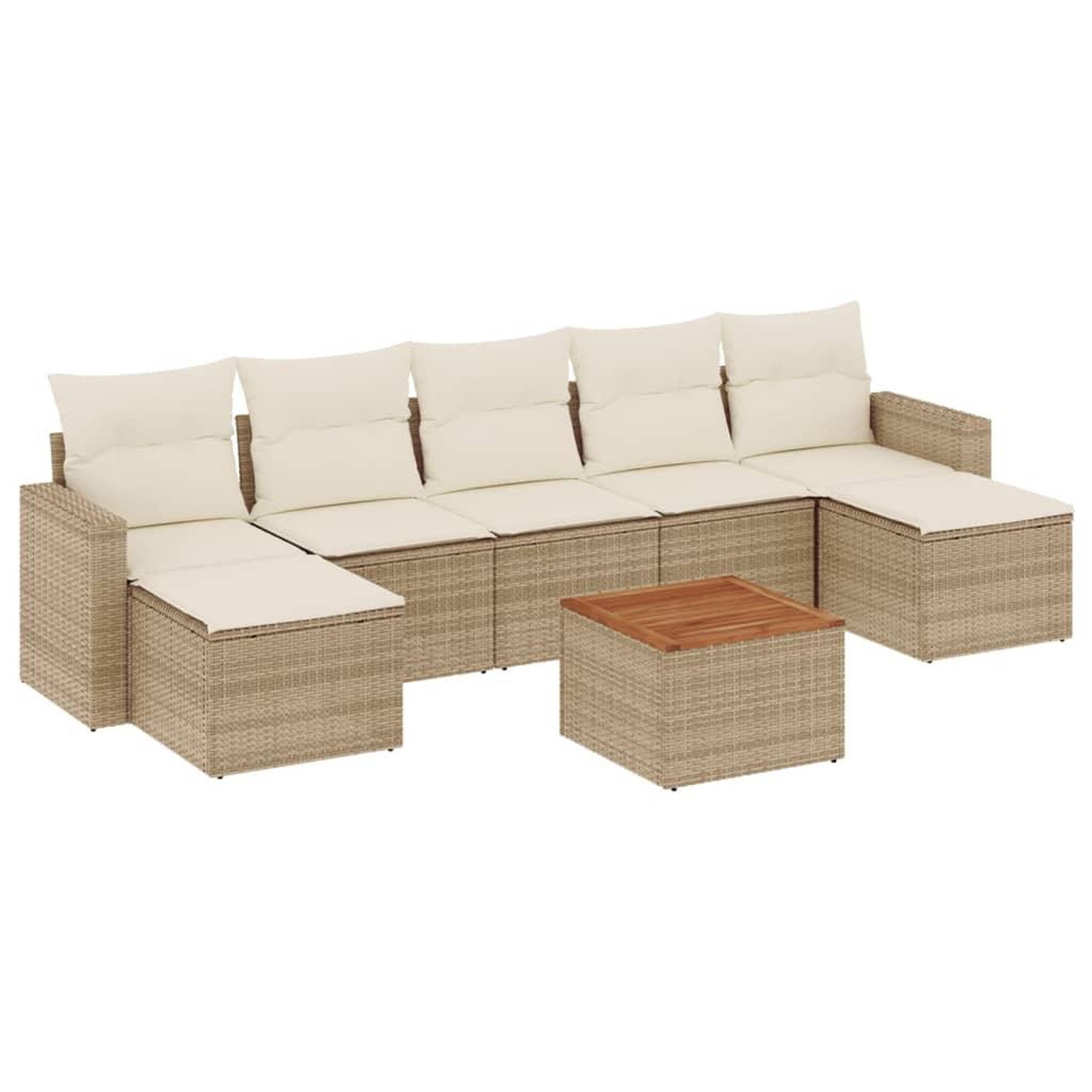Voir la diapositive 2 : VIDAXL Salon de jardin avec coussins 8 pcs beige resine tressee