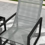 Voir la diapositive 5 : OUTSUNNY Salon de jardin 5 pièces 2 places métal noir tissu mesh gris