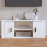 VIDAXL Meuble TV Blanc 100x35x40 cm Bois d'ingenierie