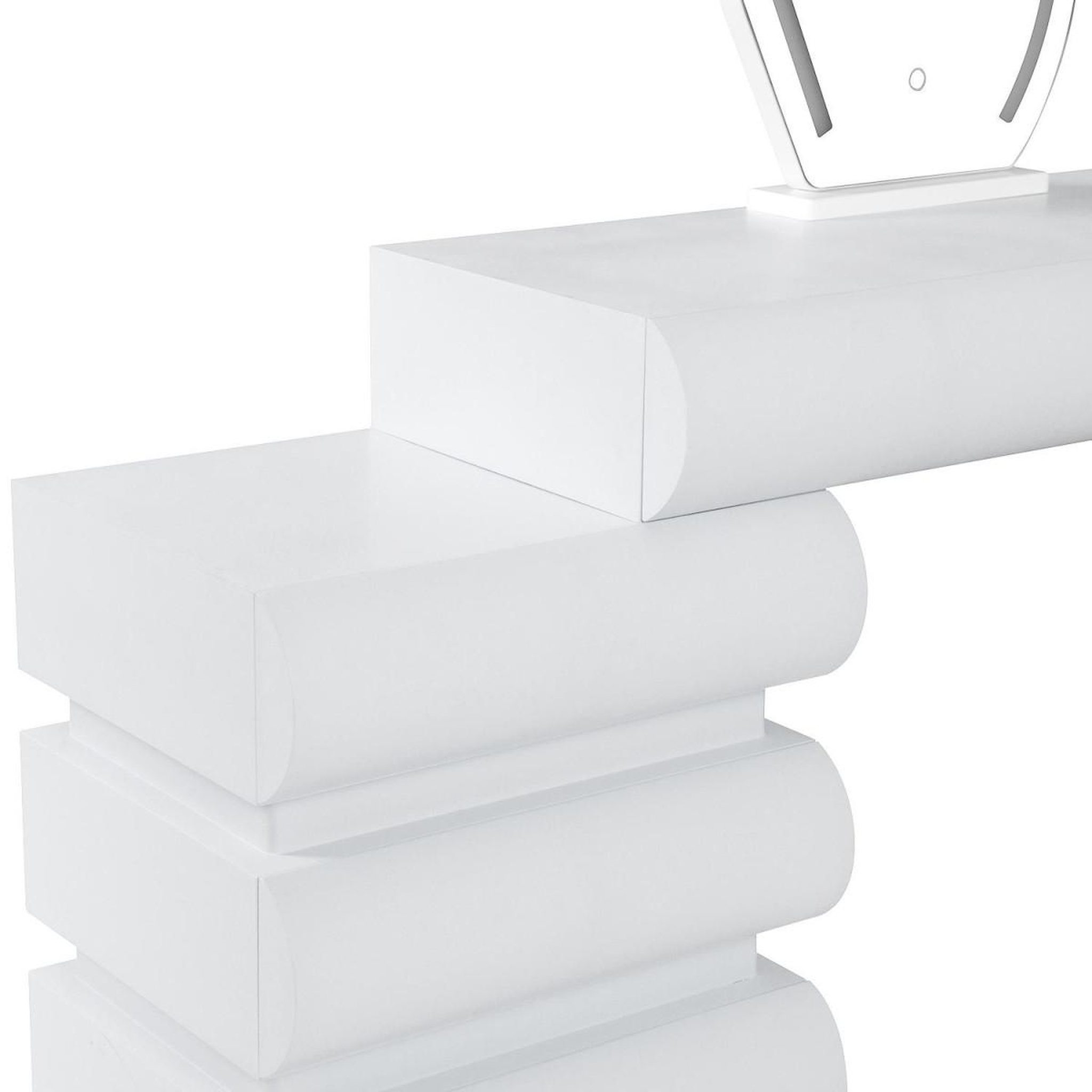 Voir la diapositive 5 : Paris Prix Coiffeuse extensible  5 tiroirs  sherazade  101-140cm blanc