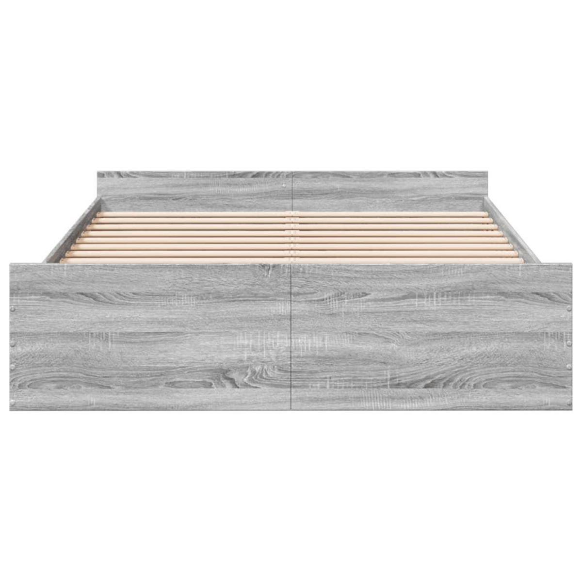 VIDAXL Cadre de lit avec tiroirs sans matelas sonoma gris 150x200 cm