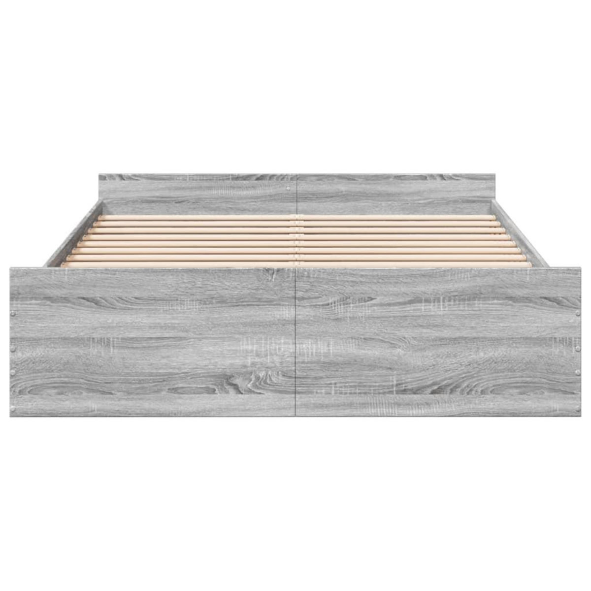 VIDAXL Cadre de lit avec tiroirs sans matelas sonoma gris 150x200 cm