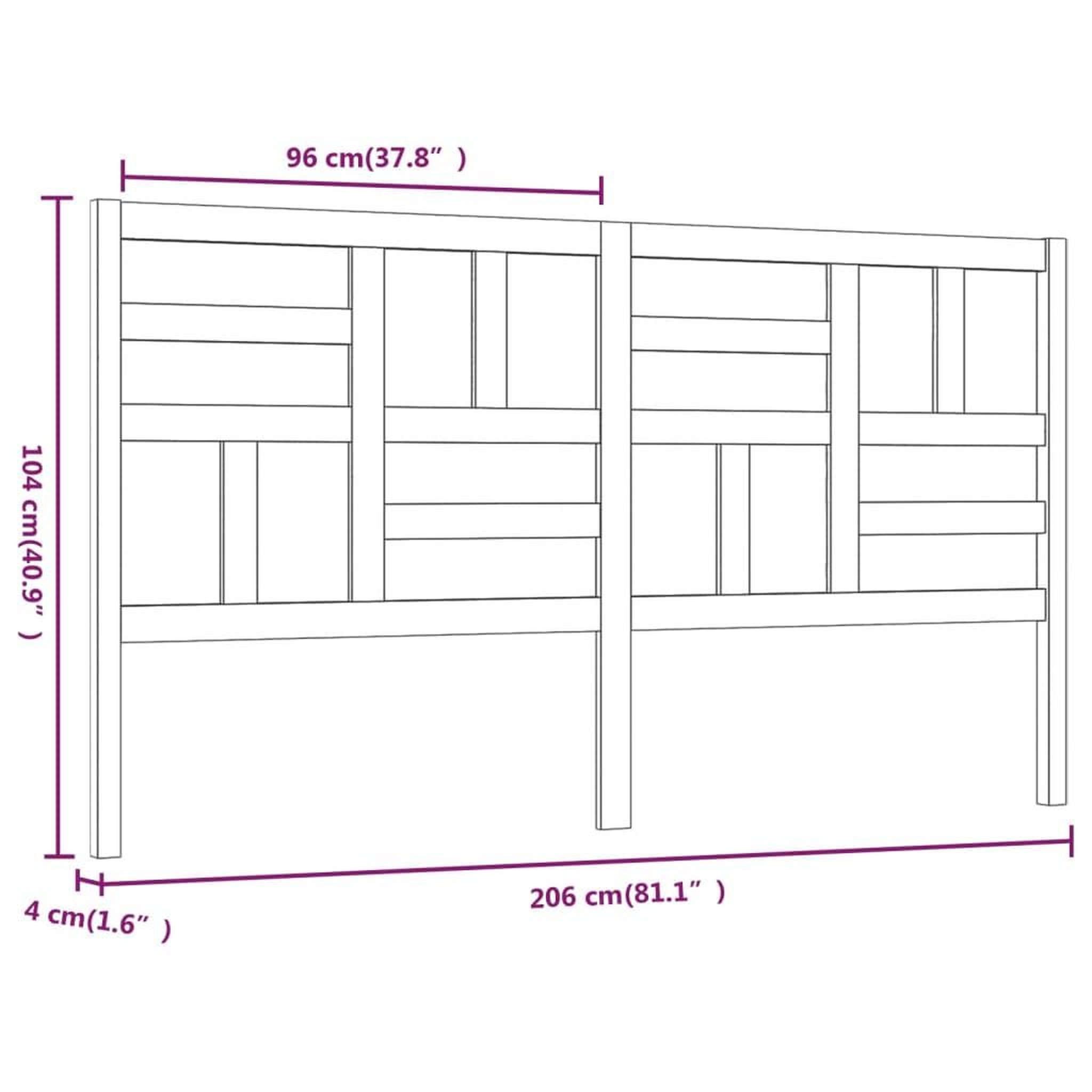 Voir la diapositive 6 : VIDAXL Tete de lit Blanc 206x4x104 cm Bois massif de pin