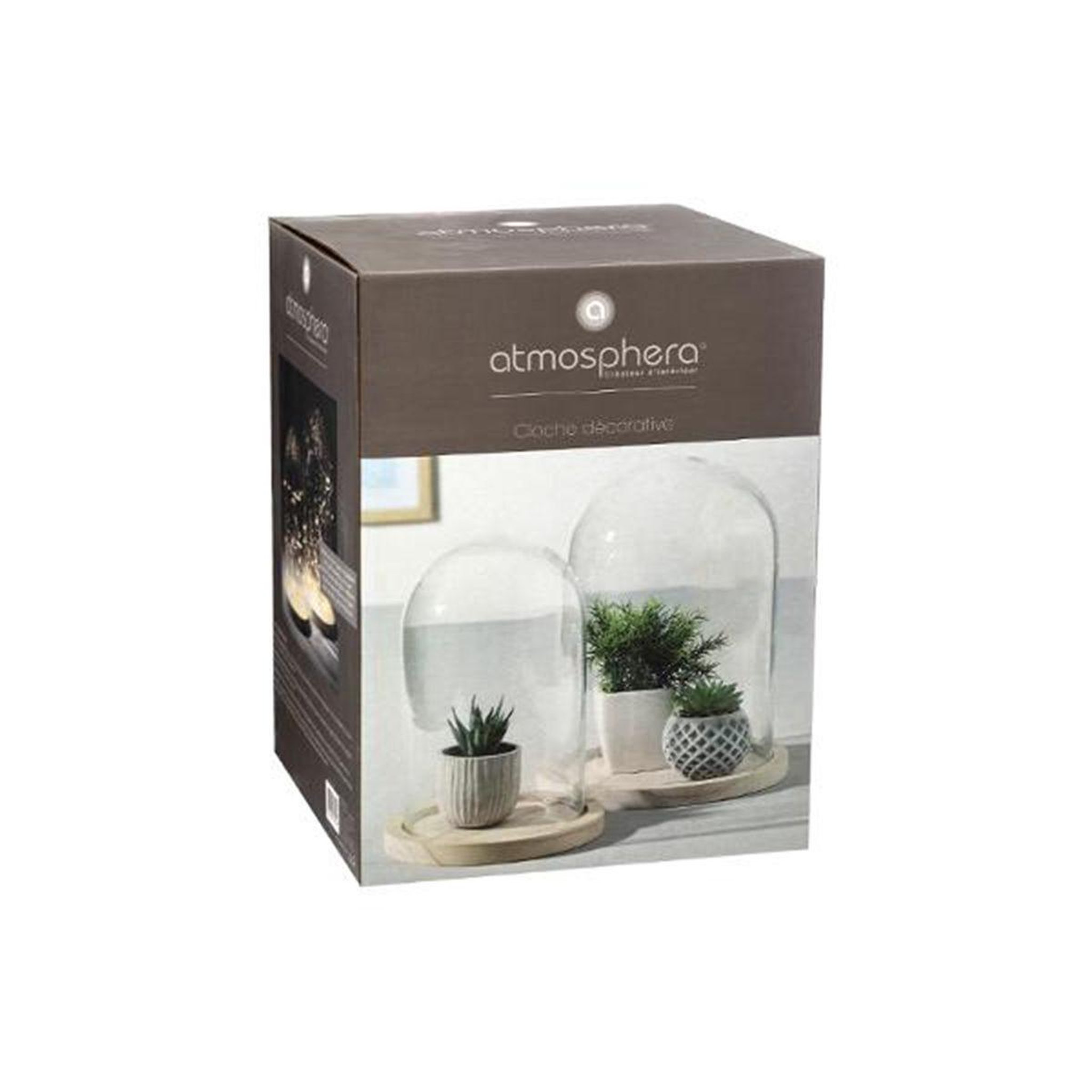 Voir la diapositive 3 : ATMOSPHERA Cloche décorative en verre  shine  29cm naturel