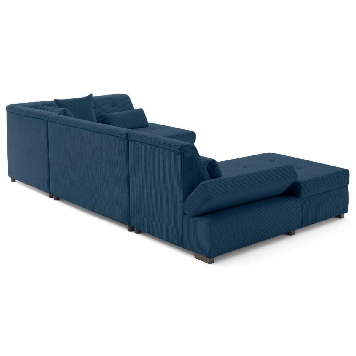 LISA DESIGN Vermont s - canapé panoramique d'angle droit 7 places en velours côtelé