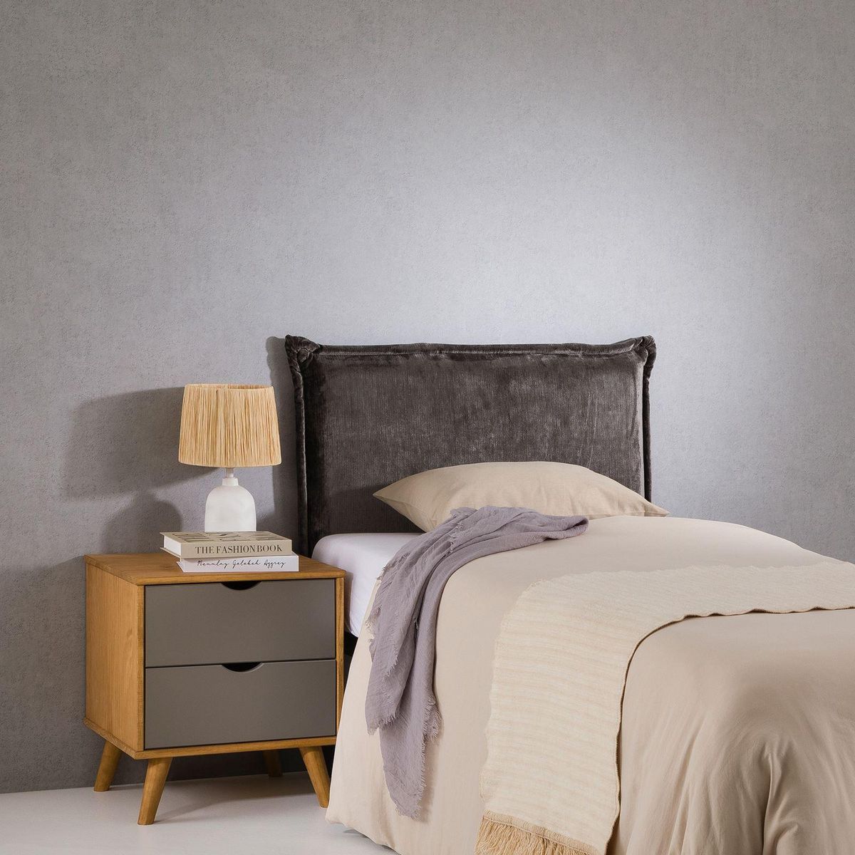 IDIMEX Tête de lit DELMO 90 sur pieds, en tissu