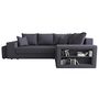 Voir la diapositive 6 : BEST MOBILIER Libbie - canapé d'angle droit 4 places convertible avec coffre, étagère et poufs en tissu