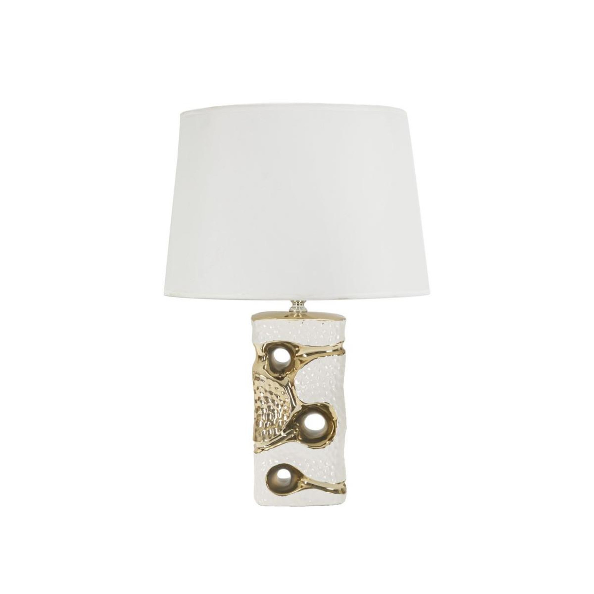 Paris Prix Lampe à poser en céramique  florida  43cm blanc & or